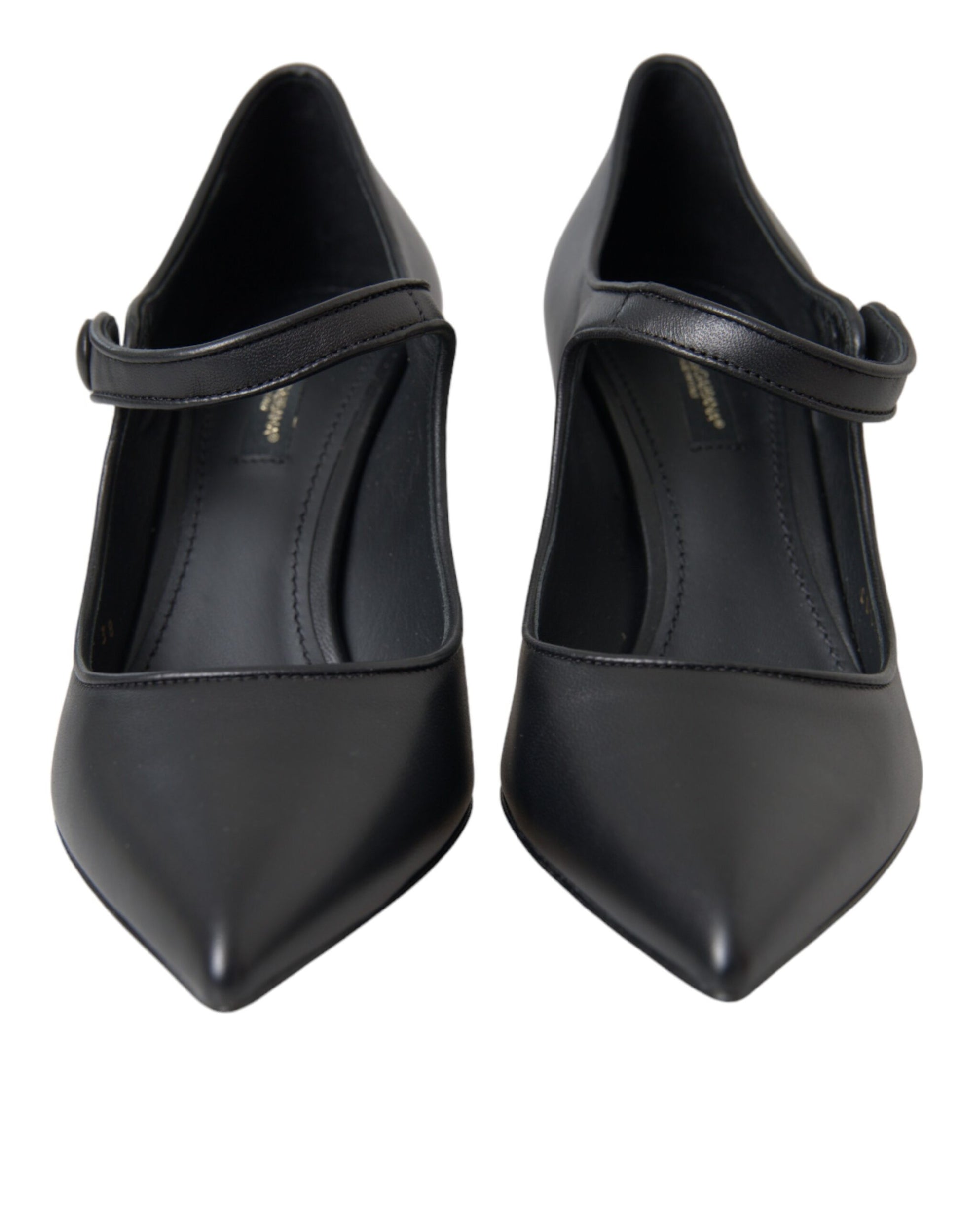 Escarpins Mary Janes en cuir noir avec logo Dolce &amp; Gabbana