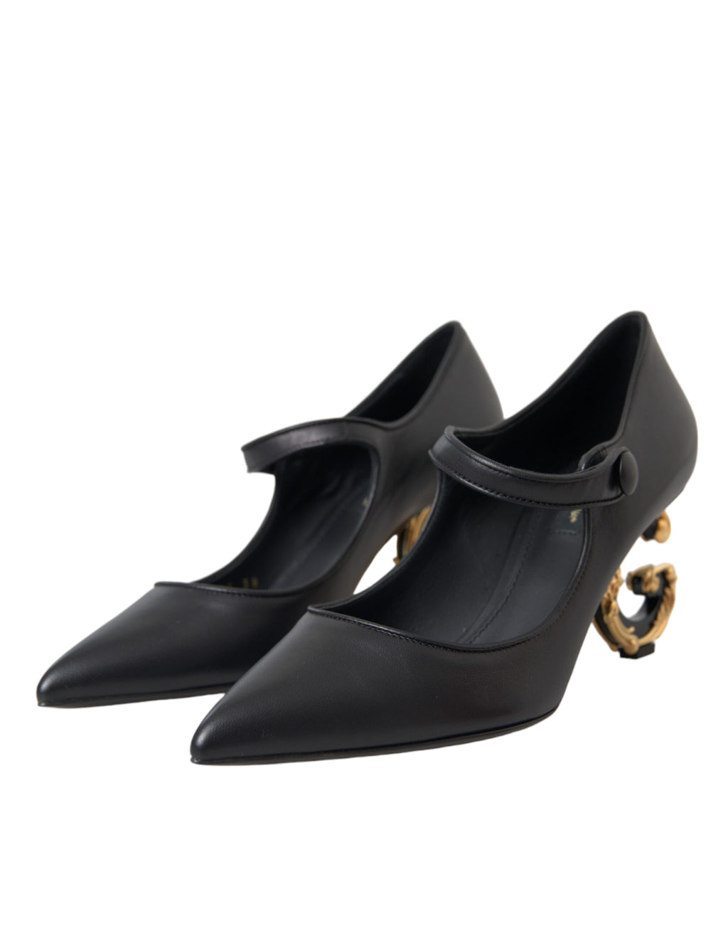 Escarpins Mary Janes en cuir noir avec logo Dolce &amp; Gabbana