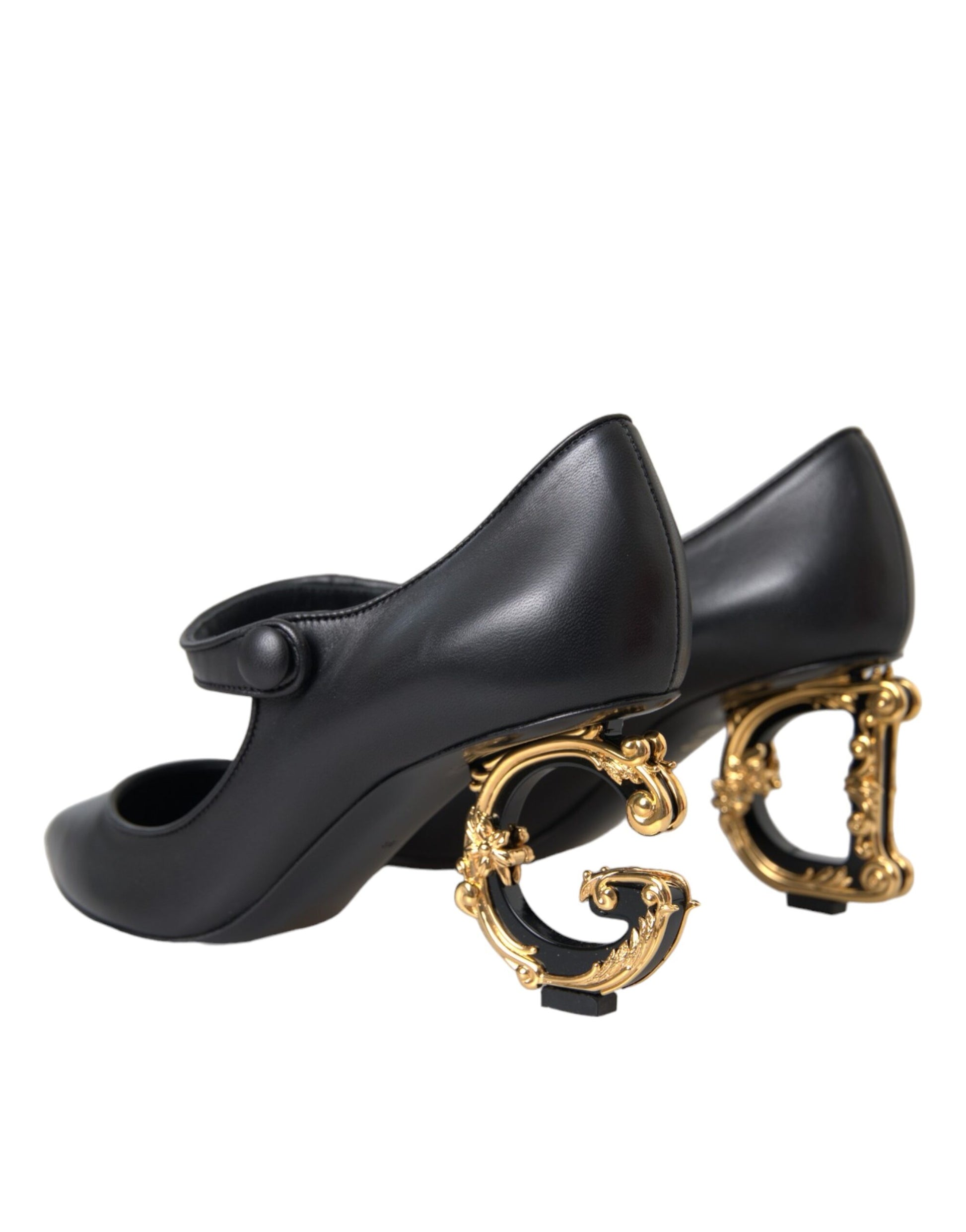 Escarpins Mary Janes en cuir noir avec logo Dolce &amp; Gabbana