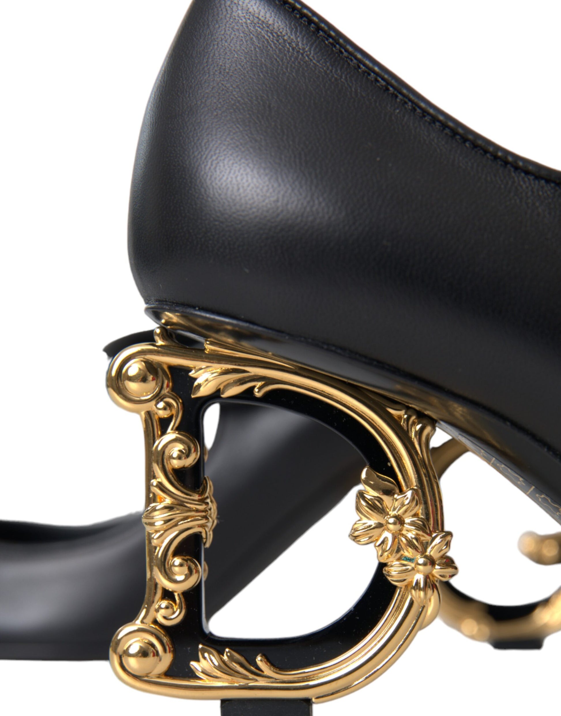 Escarpins Mary Janes en cuir noir avec logo Dolce &amp; Gabbana
