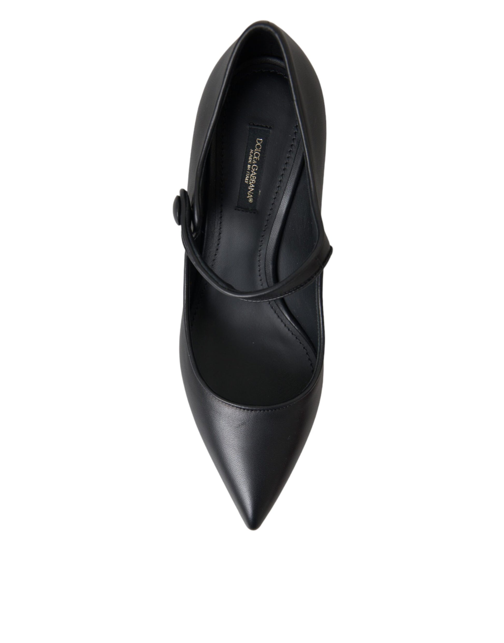 Escarpins Mary Janes en cuir noir avec logo Dolce &amp; Gabbana