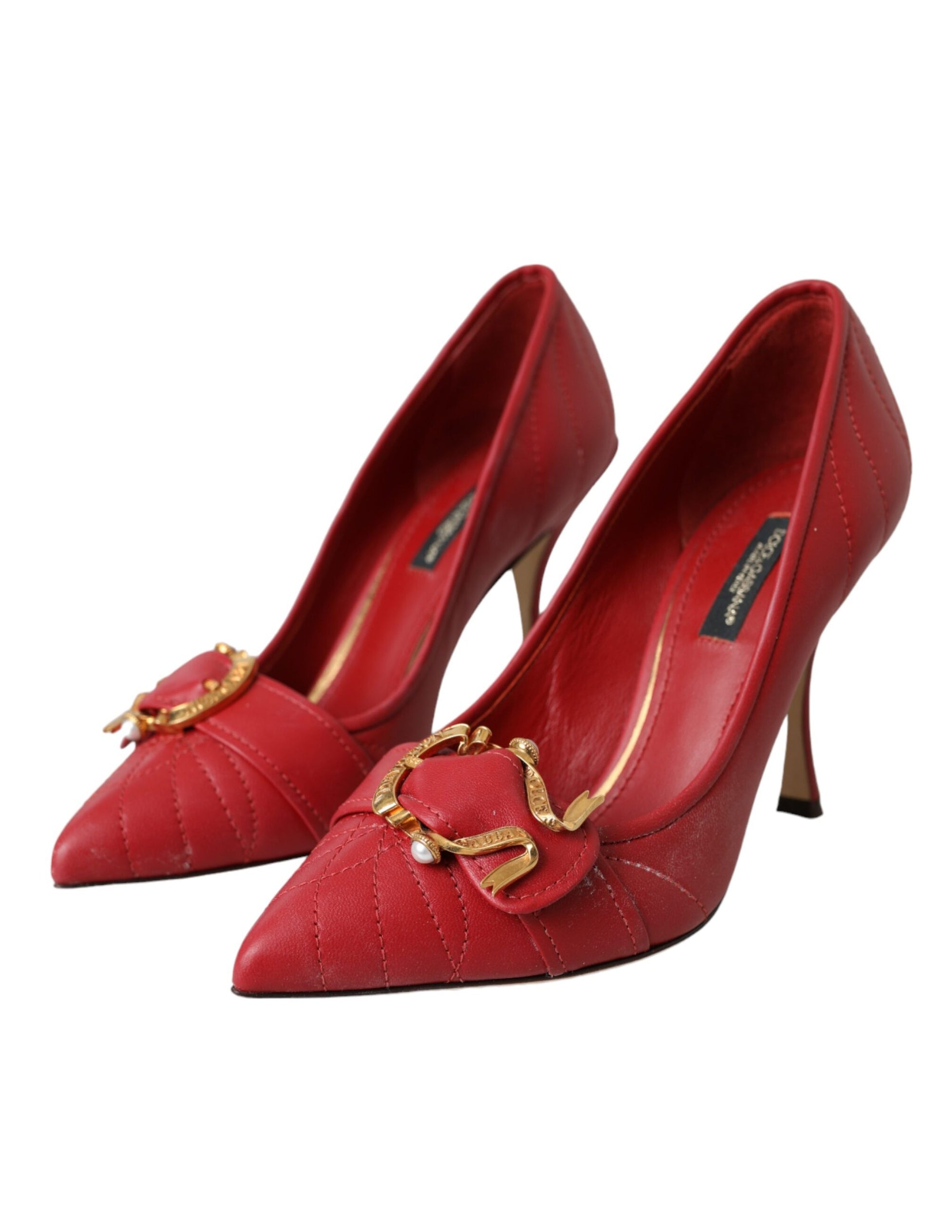 Escarpins à talons en cuir Dolce &amp; Gabbana Red Devotion