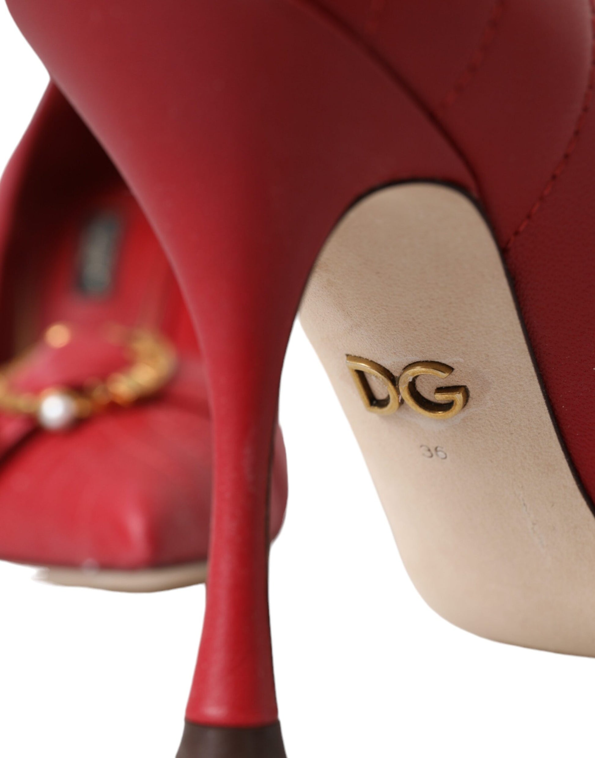 Escarpins à talons en cuir Dolce &amp; Gabbana Red Devotion