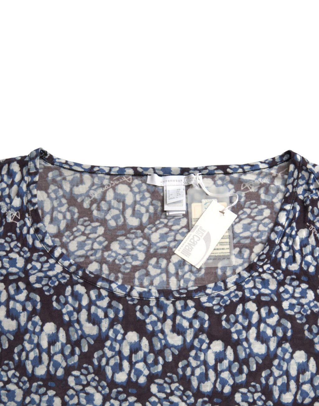 Chemisier à manches longues en dentelle florale bleue Just Cavalli
