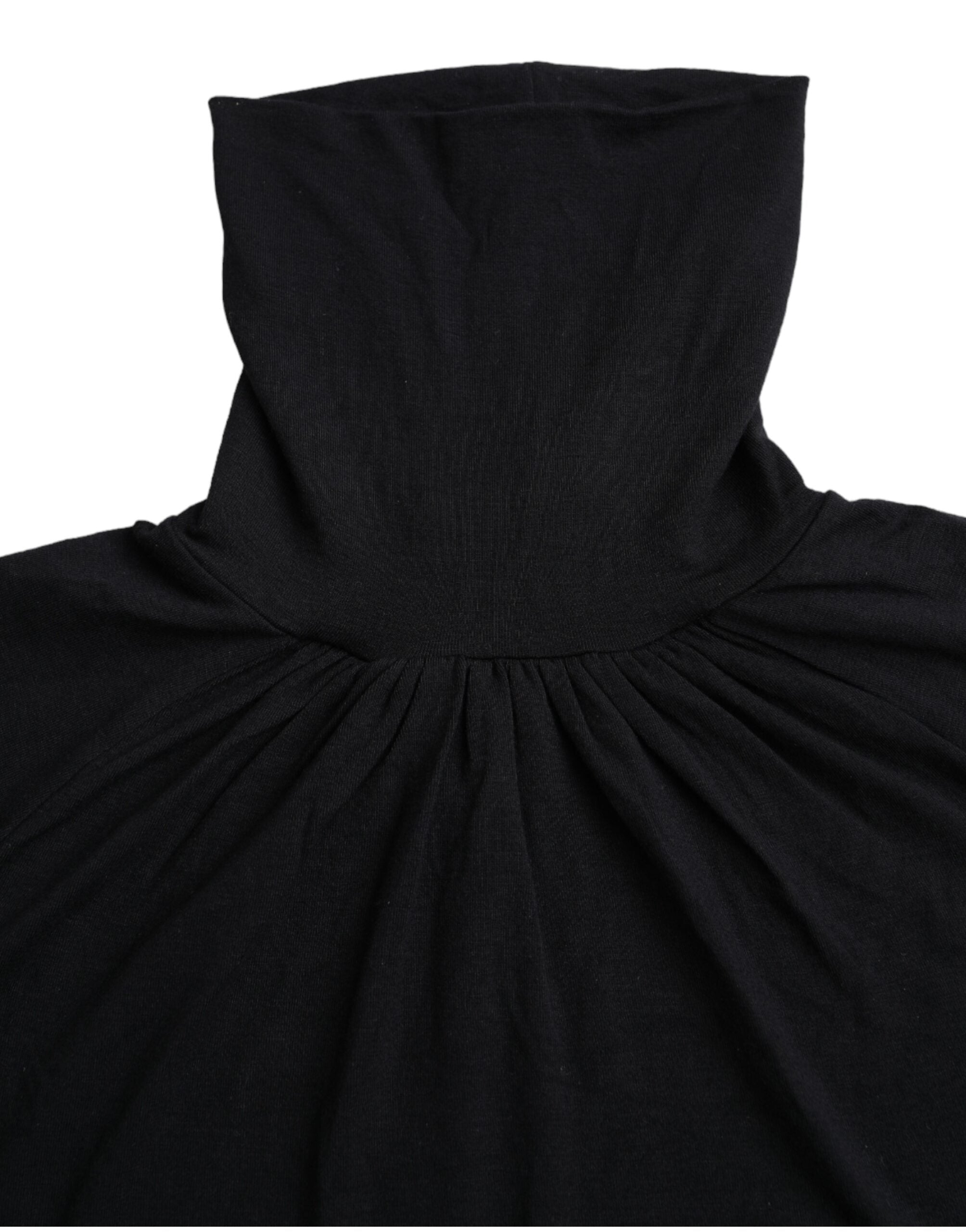Haut à manches courtes et col roulé en viscose noire Costume National