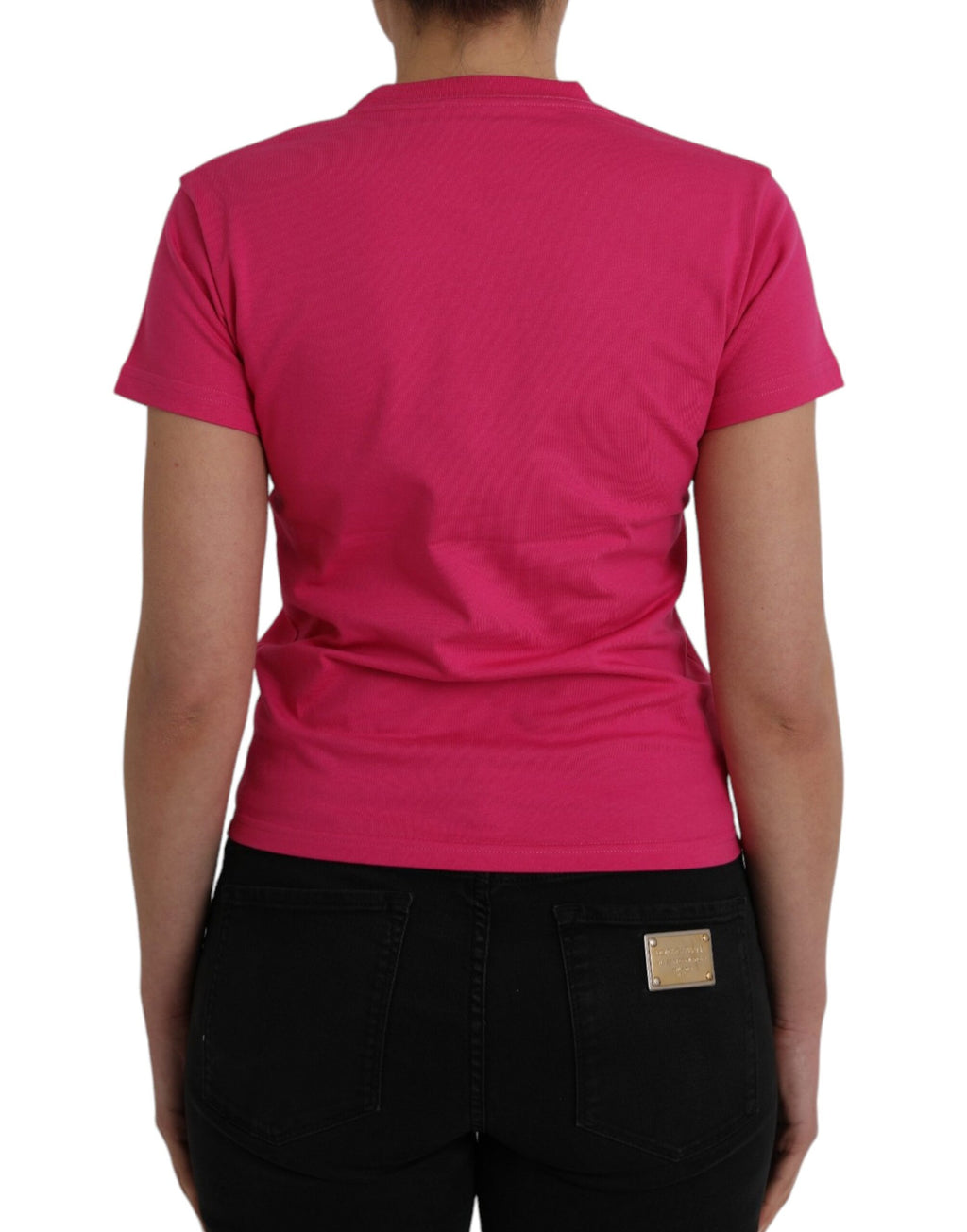 T-shirt Balenciaga à manches courtes et col rond en coton rose