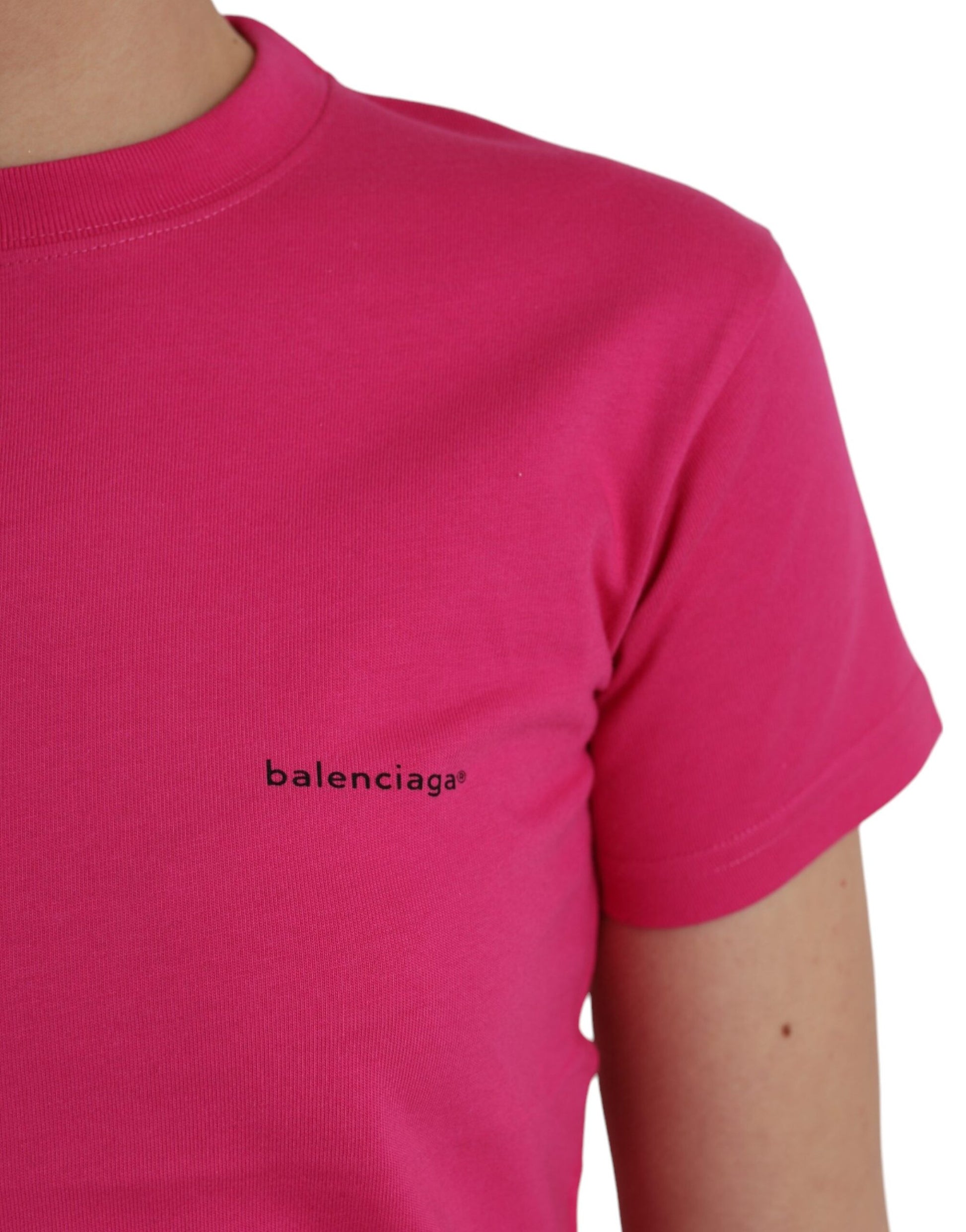 T-shirt Balenciaga à manches courtes et col rond en coton rose