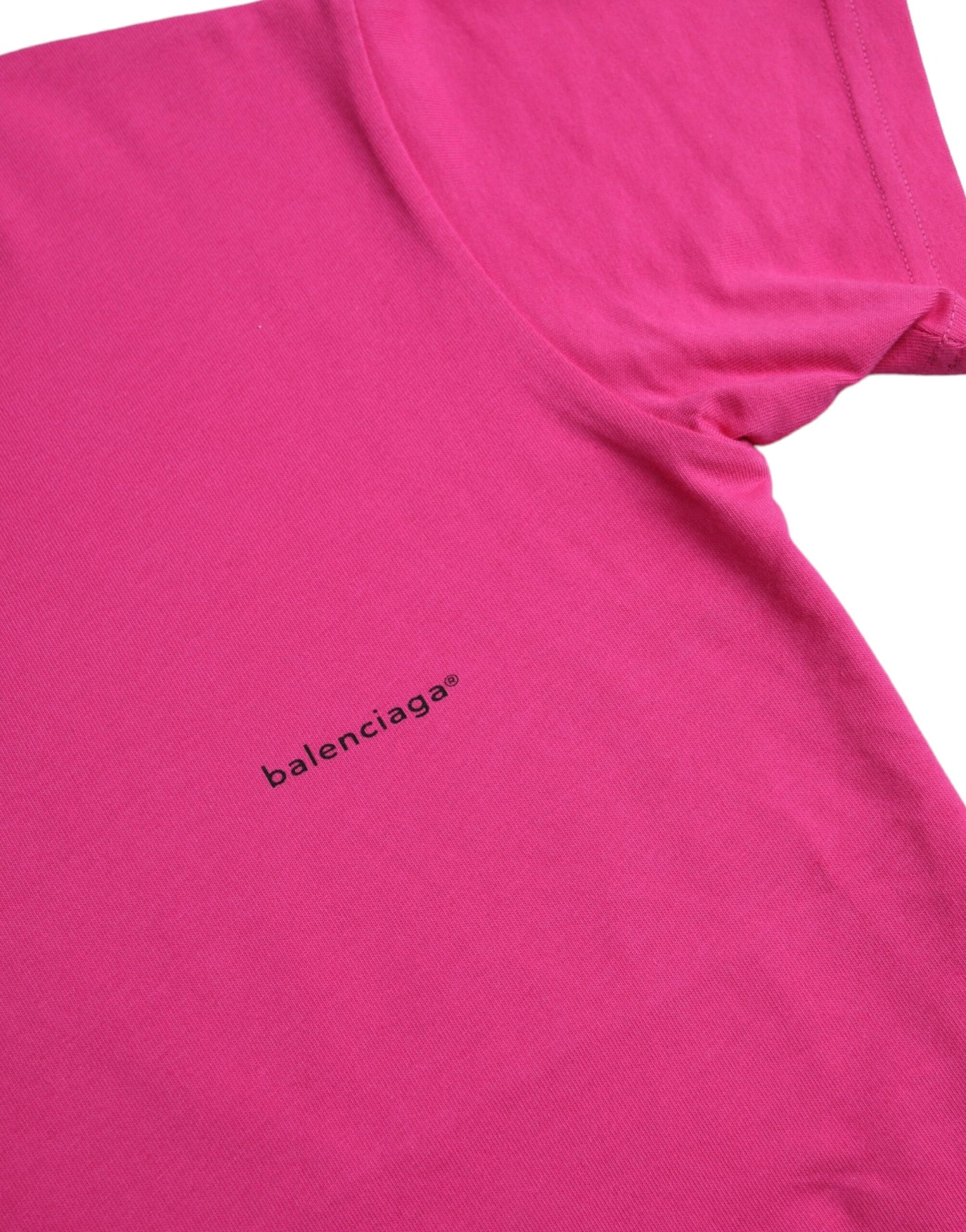 T-shirt Balenciaga à manches courtes et col rond en coton rose
