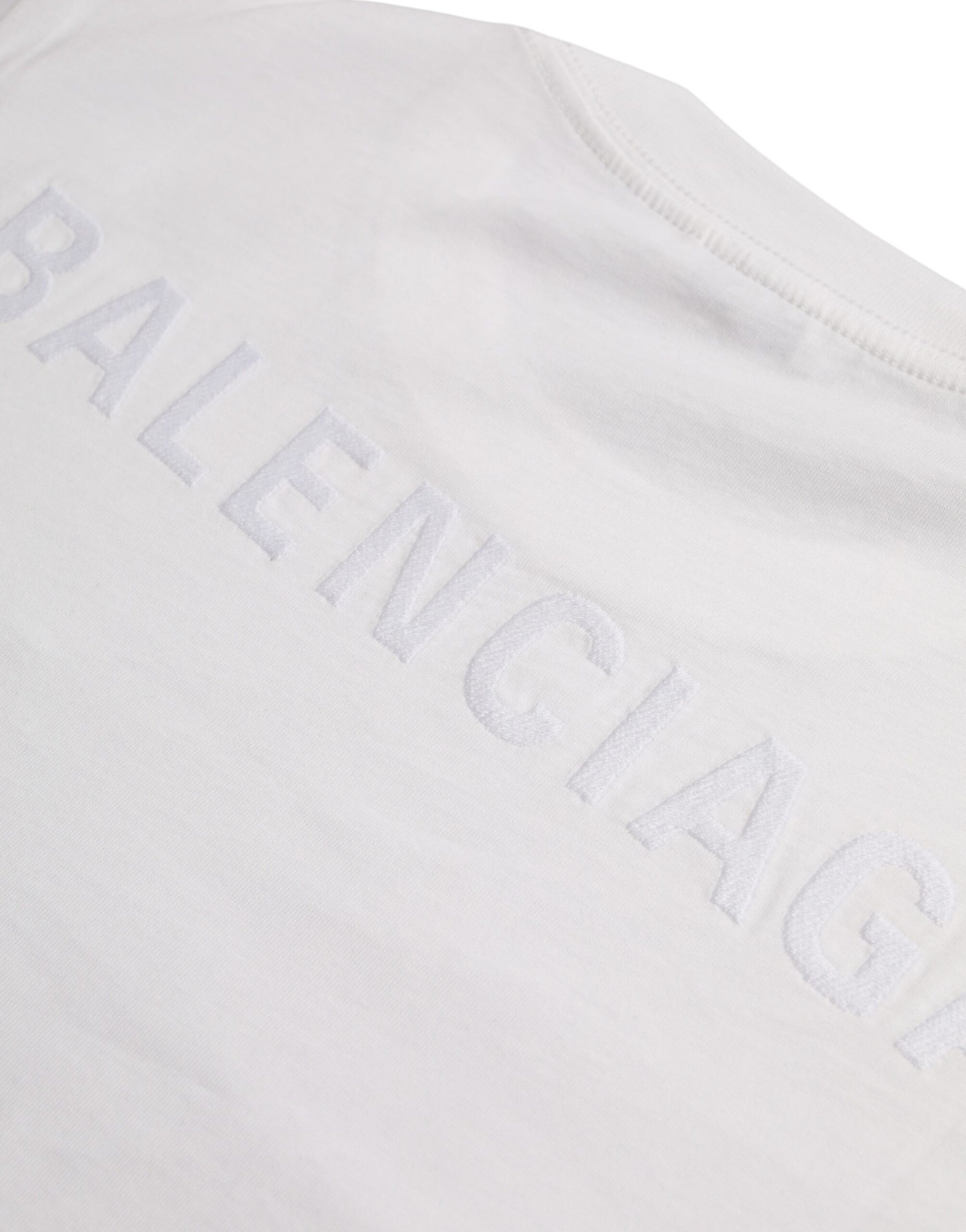 T-shirt à manches courtes et col ras du cou en coton blanc Balenciaga