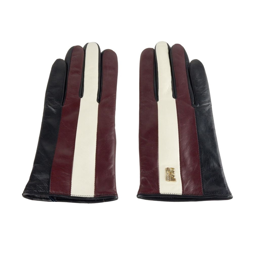 Gants Cavalli Class en cuir d'agneau noir pour femme