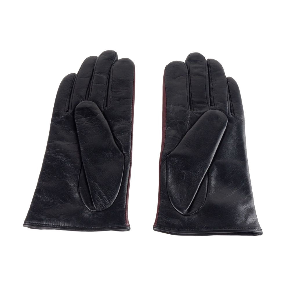 Gants Cavalli Class en cuir d'agneau noir pour femme