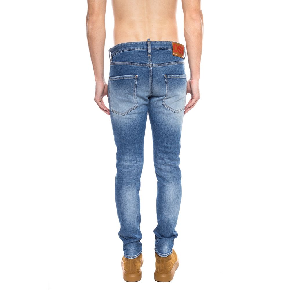 Jean Dsquared² bleu en coton vieilli pour homme