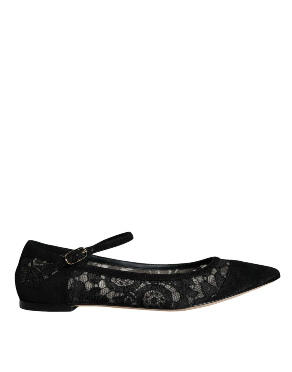 Chaussures plates Bellucci noires en dentelle Taormina de Dolce &amp; Gabbana