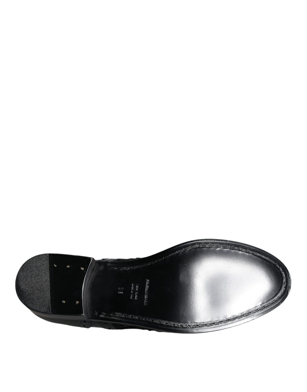Chaussures habillées en cuir noir et dentelle florale Dolce &amp; Gabbana