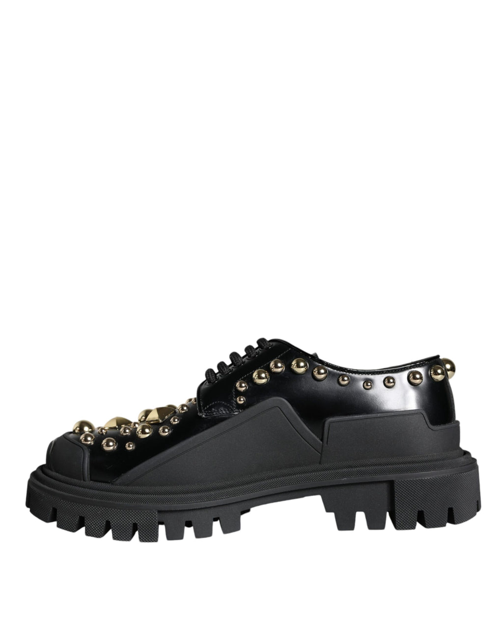 Chaussures de randonnée en cuir noir Dolce &amp; Gabbana à ornements