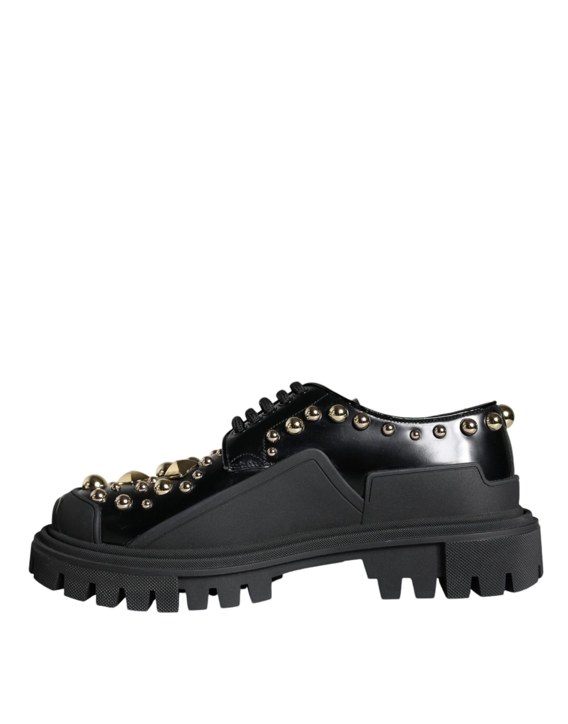 Chaussures de randonnée en cuir noir Dolce &amp; Gabbana à ornements