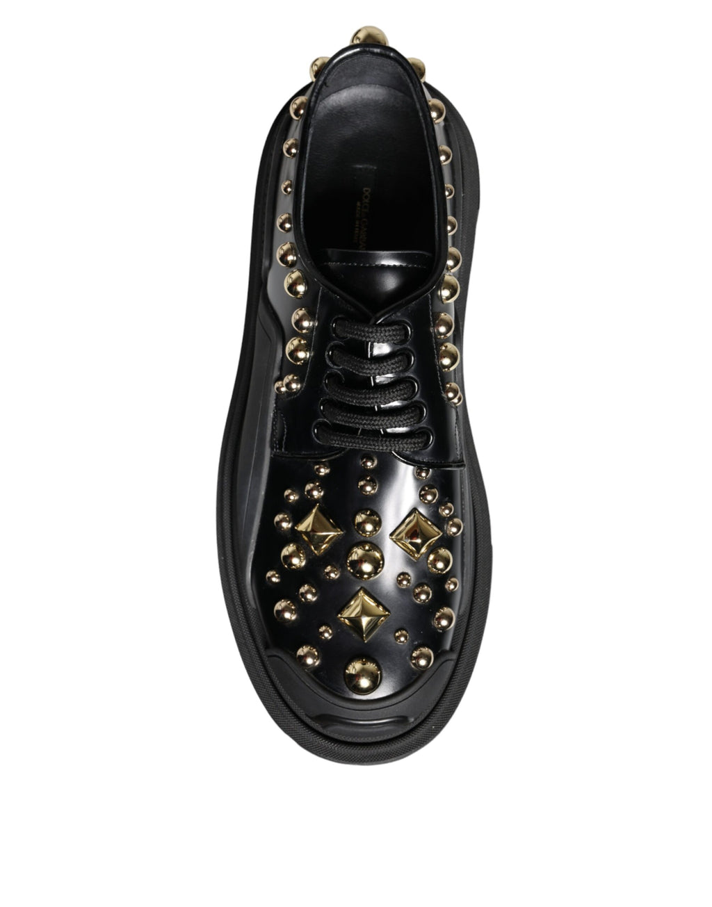 Chaussures de randonnée en cuir noir Dolce &amp; Gabbana à ornements