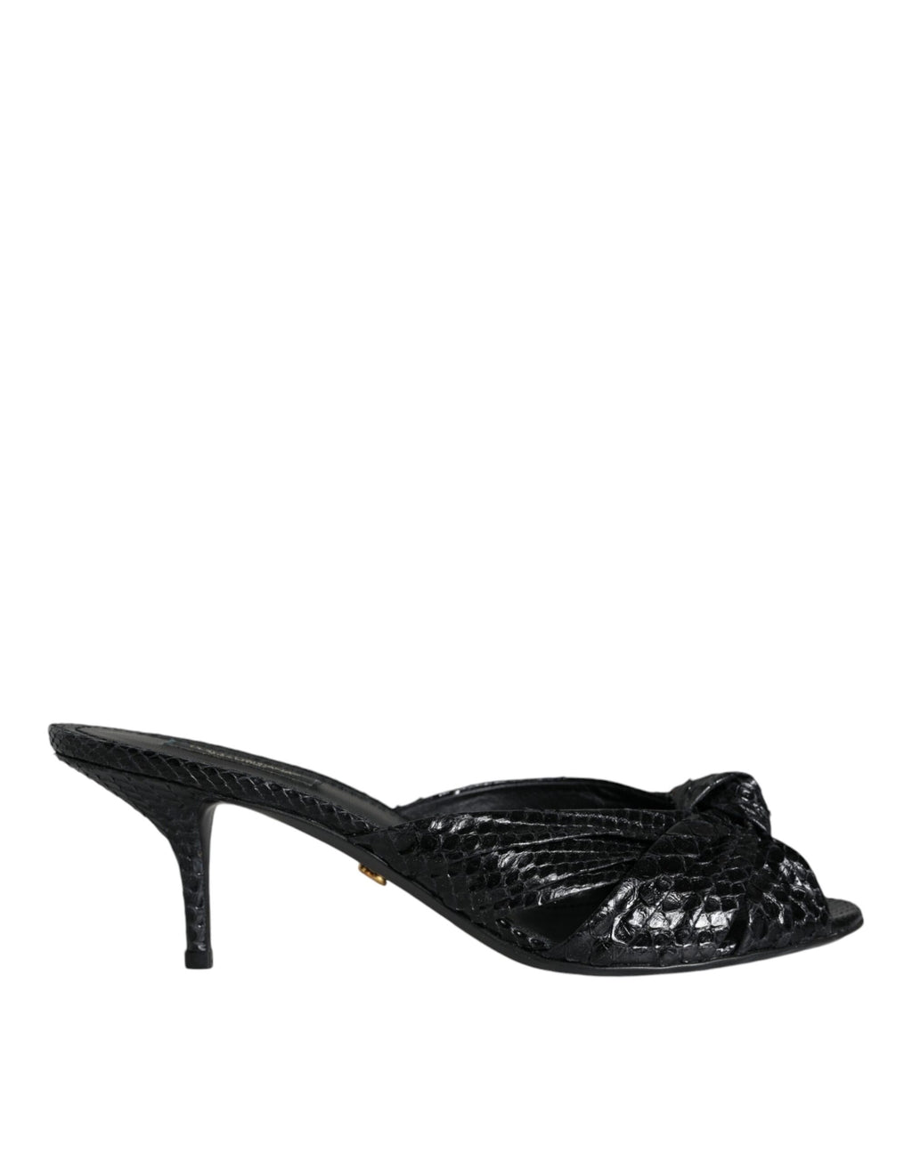Sandales à talons en cuir noir Dolce &amp; Gabbana