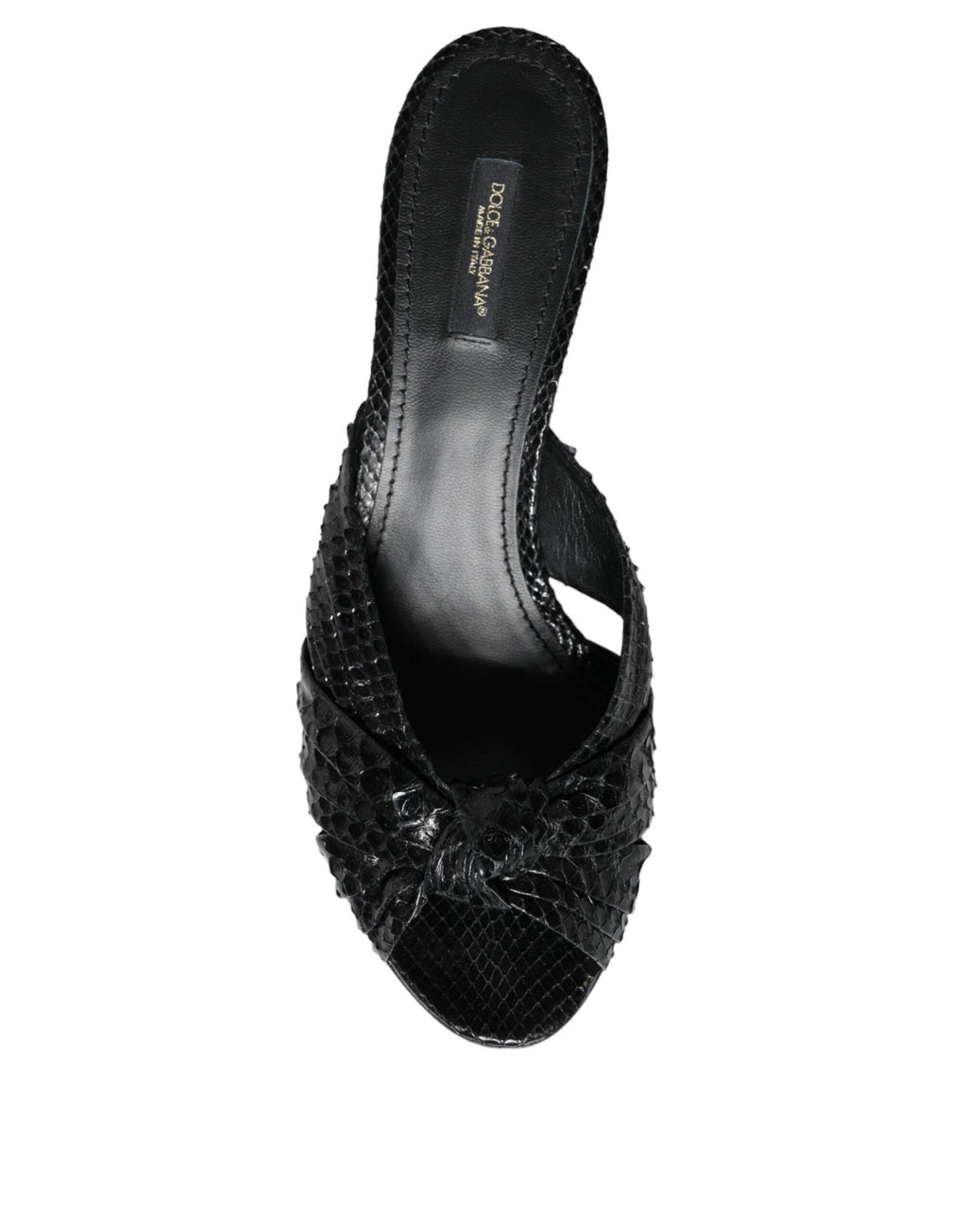 Sandales à talons en cuir noir Dolce &amp; Gabbana
