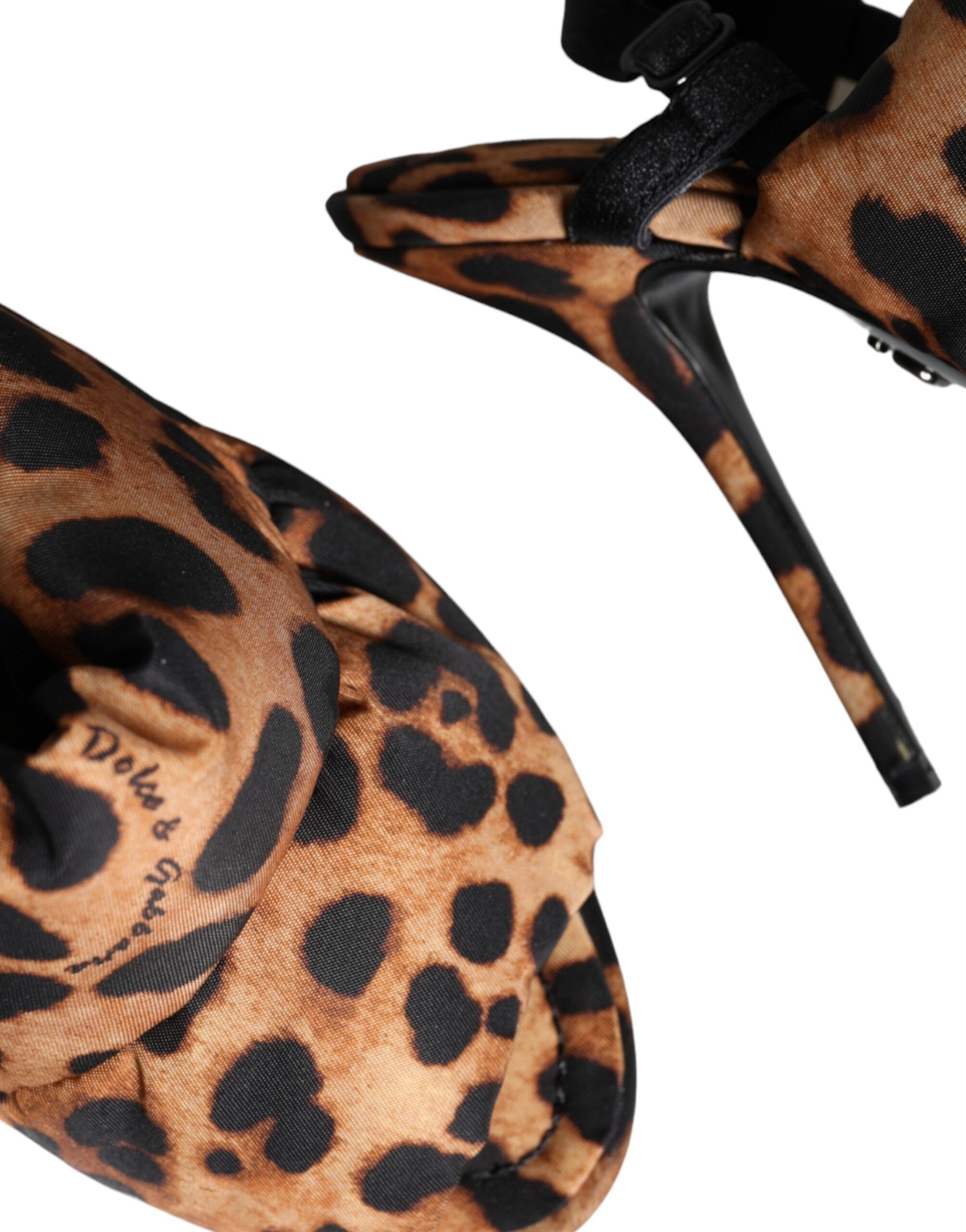 Sandales à bride arrière Keira léopard marron Dolce &amp; Gabbana