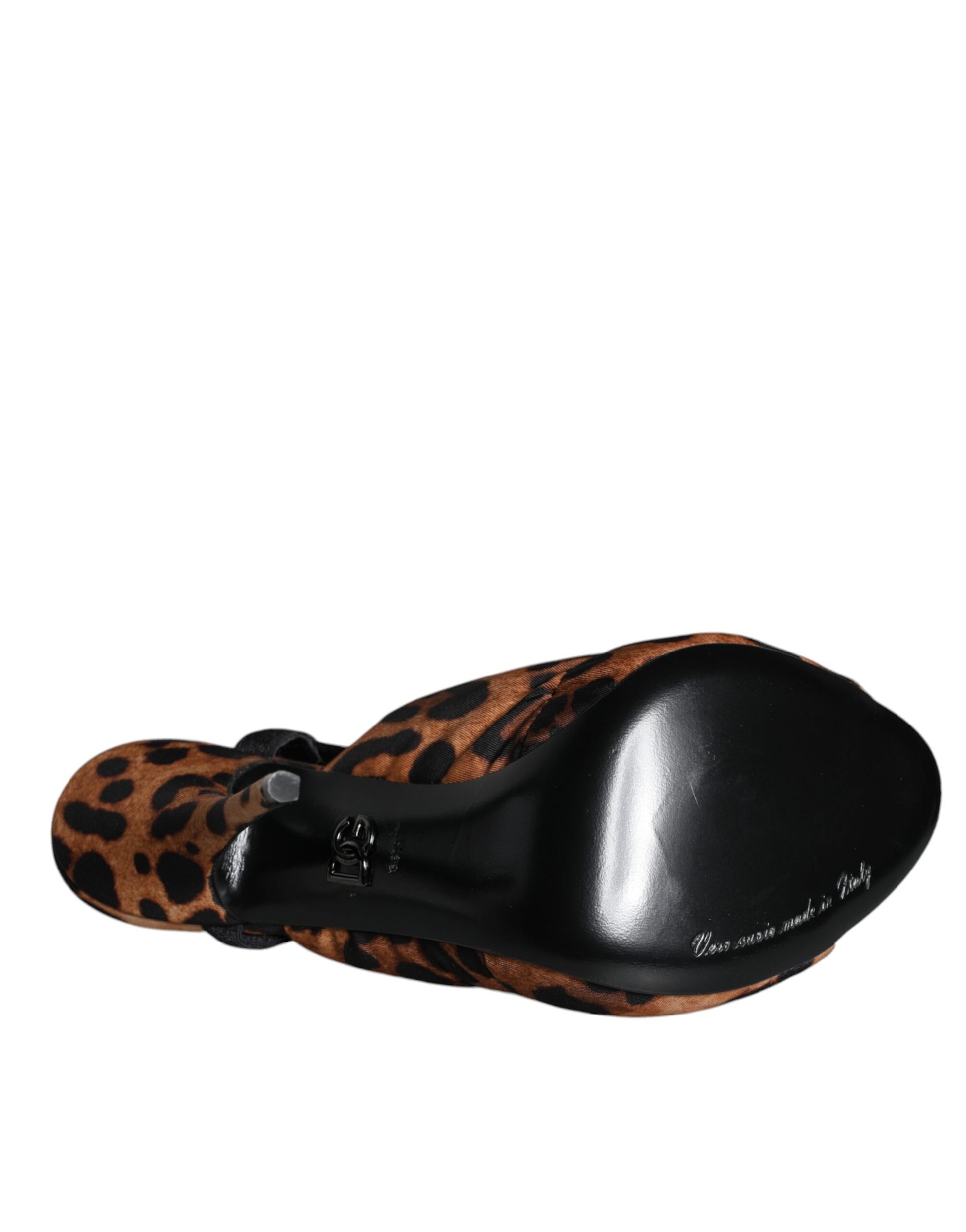 Sandales à bride arrière Keira léopard marron Dolce &amp; Gabbana