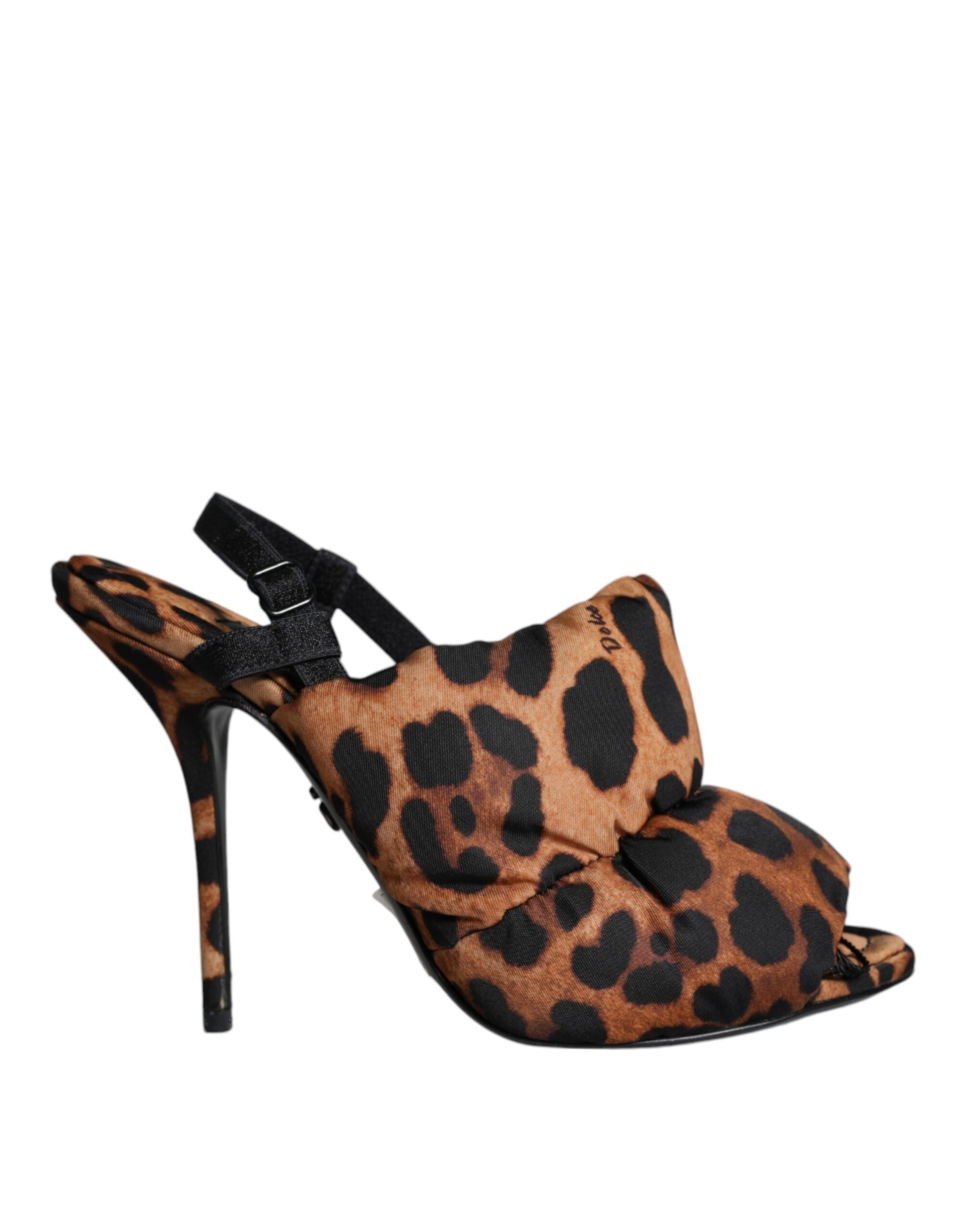 Sandales à bride arrière Keira léopard marron Dolce &amp; Gabbana