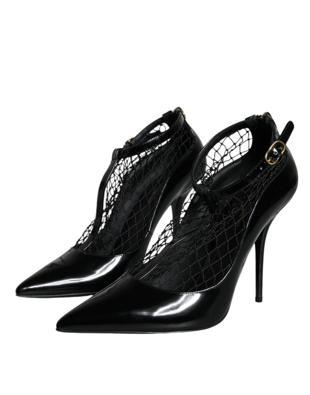 Escarpins à talons en cuir verni noir Dolce &amp; Gabbana