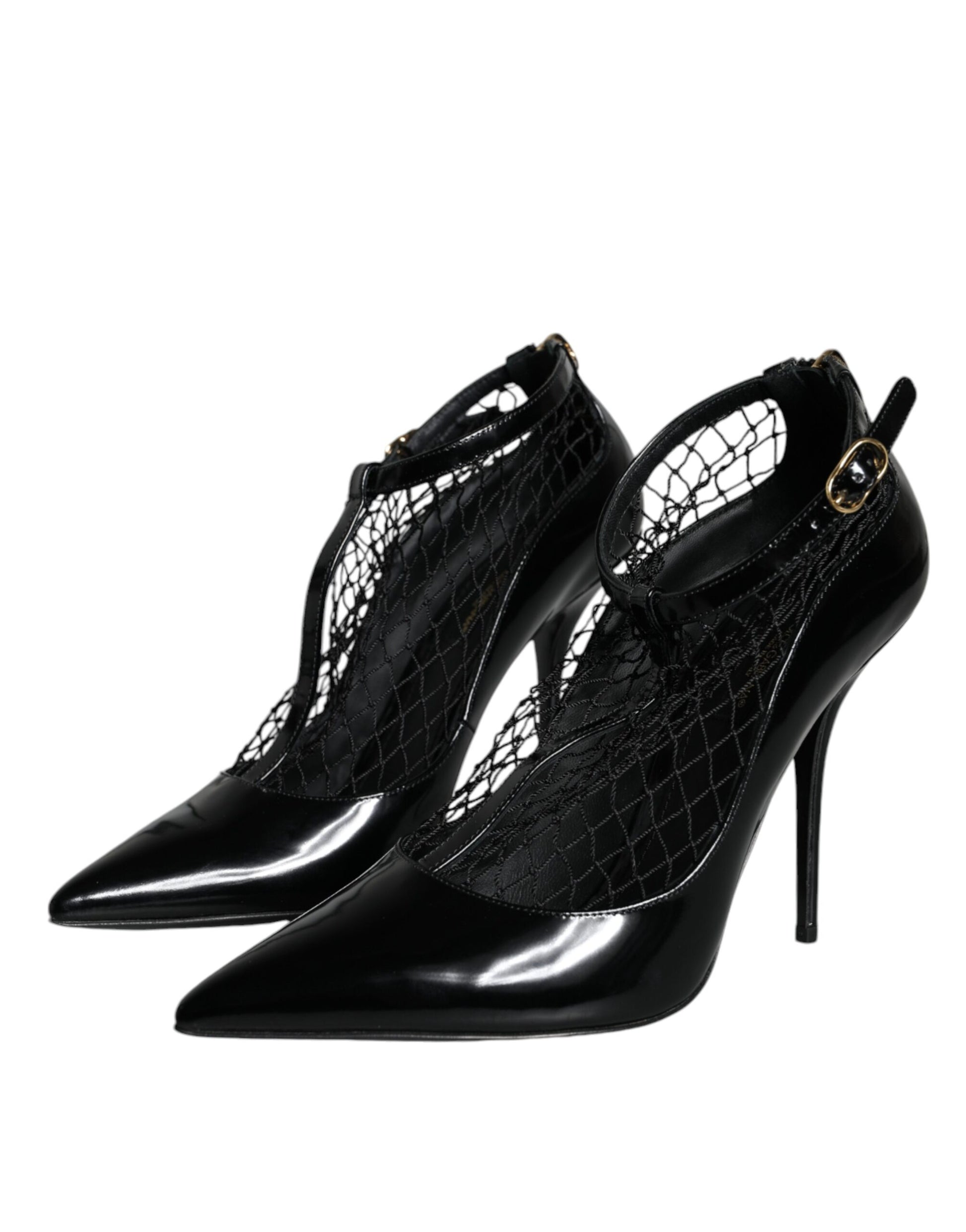 Escarpins à talons en cuir verni noir Dolce &amp; Gabbana