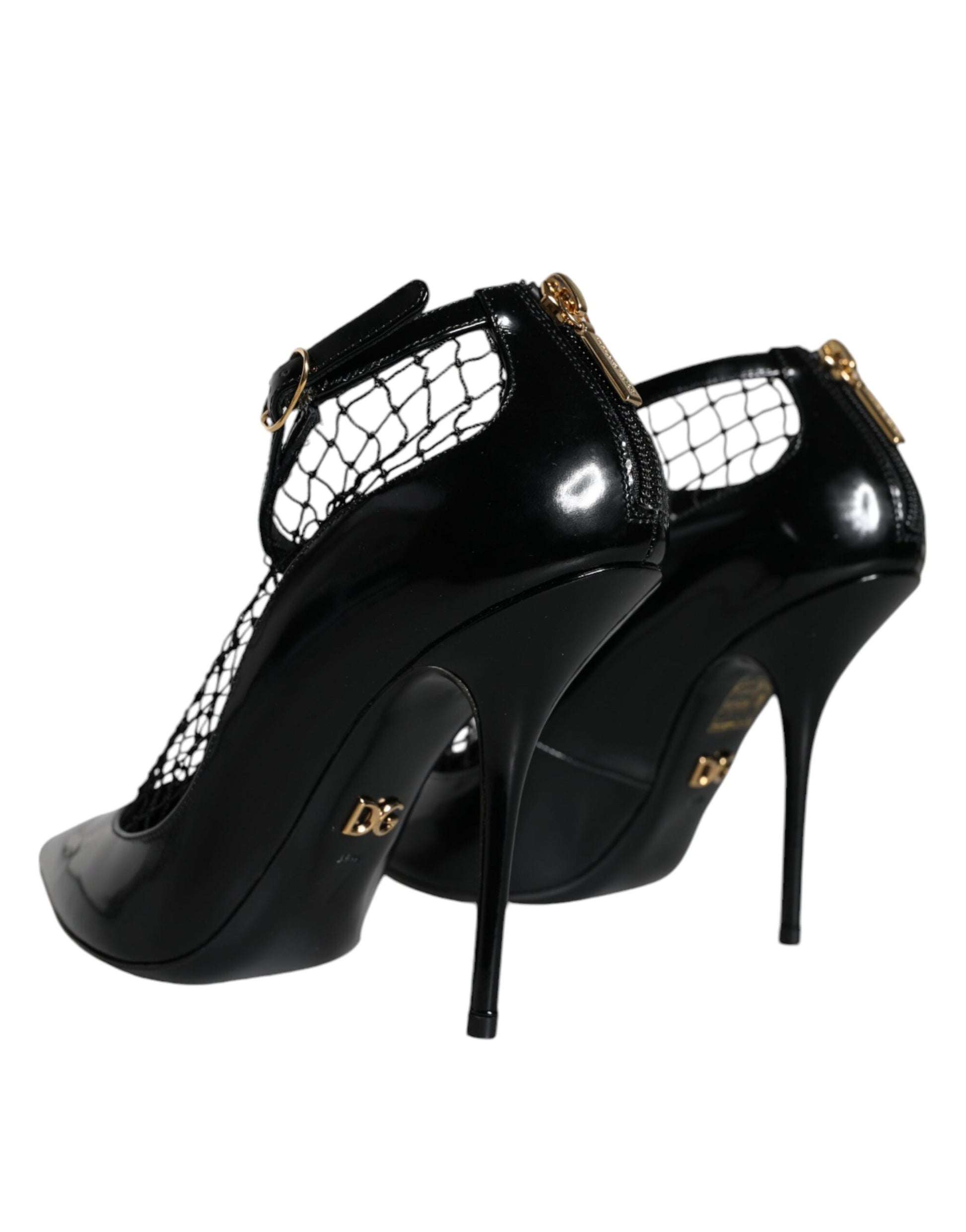 Escarpins à talons en cuir verni noir Dolce &amp; Gabbana