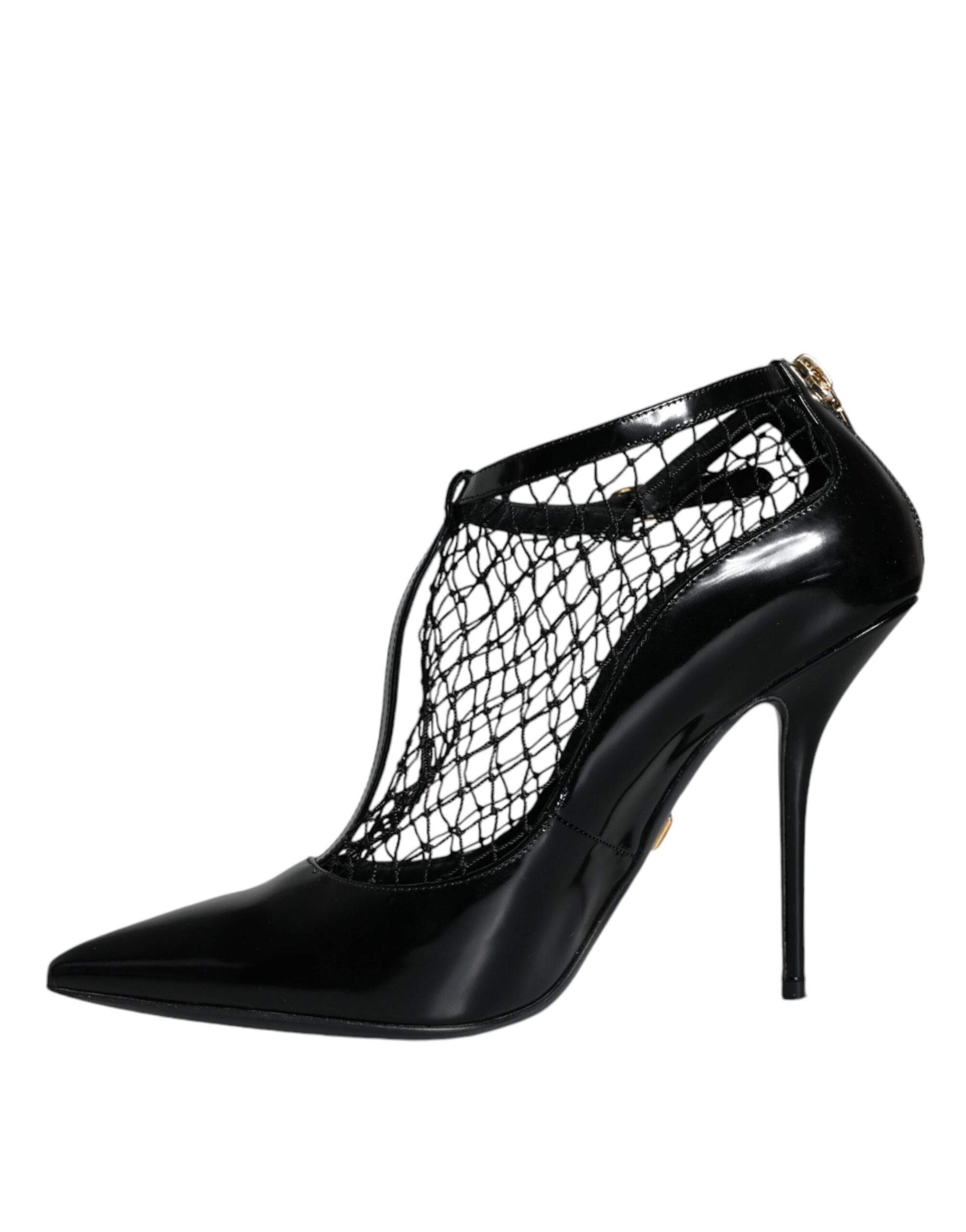 Escarpins à talons en cuir verni noir Dolce &amp; Gabbana