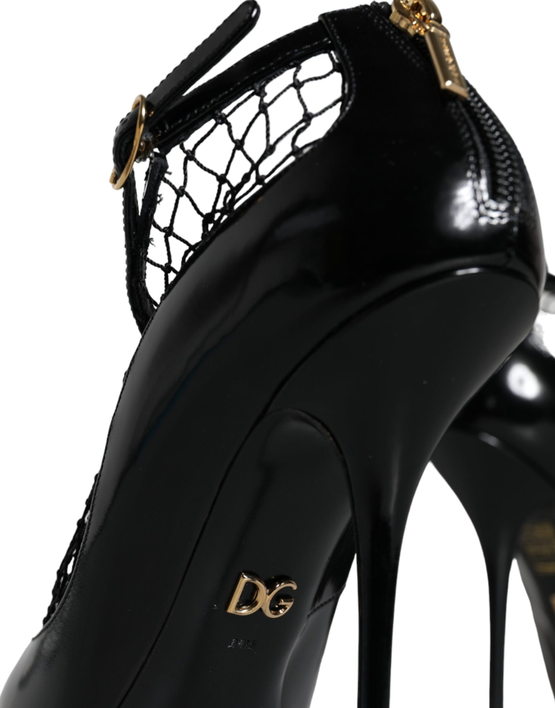 Escarpins à talons en cuir verni noir Dolce &amp; Gabbana