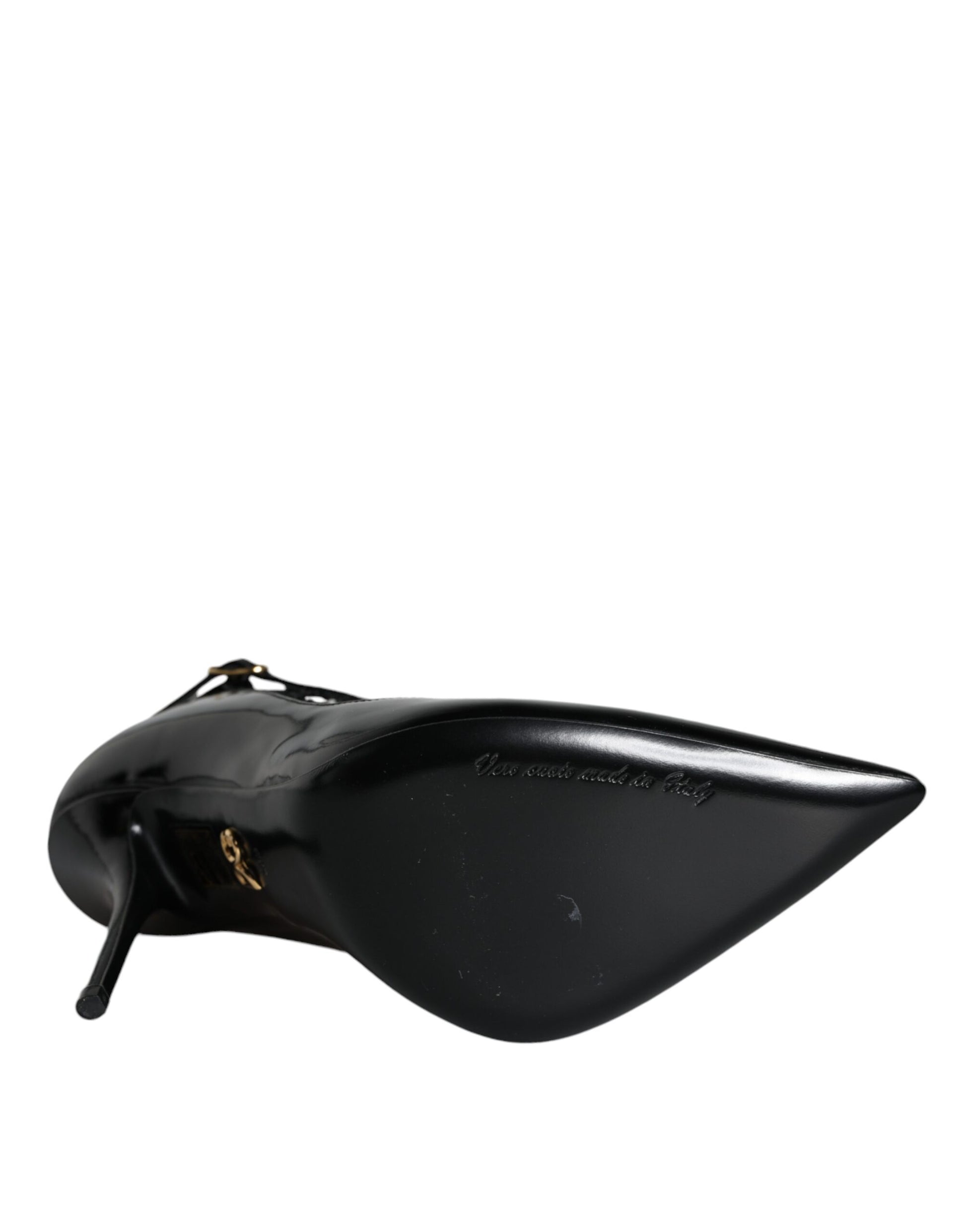Escarpins à talons en cuir verni noir Dolce &amp; Gabbana