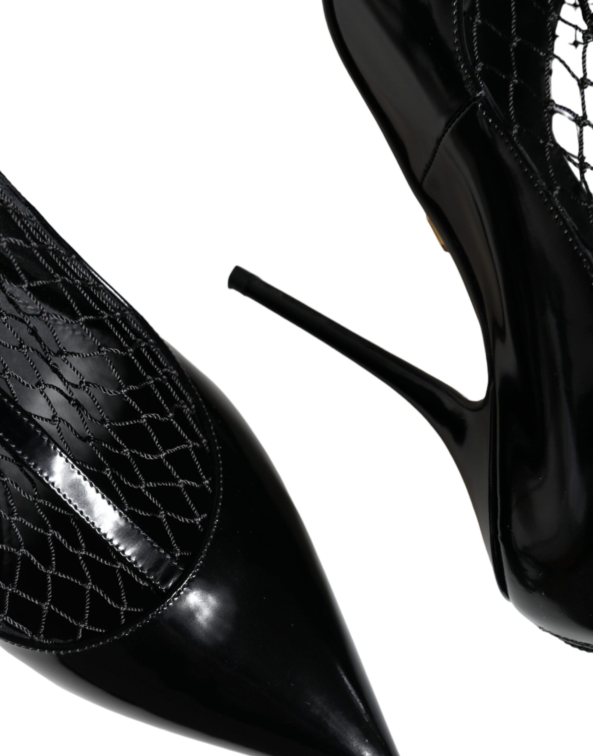 Escarpins à talons en cuir verni noir Dolce &amp; Gabbana