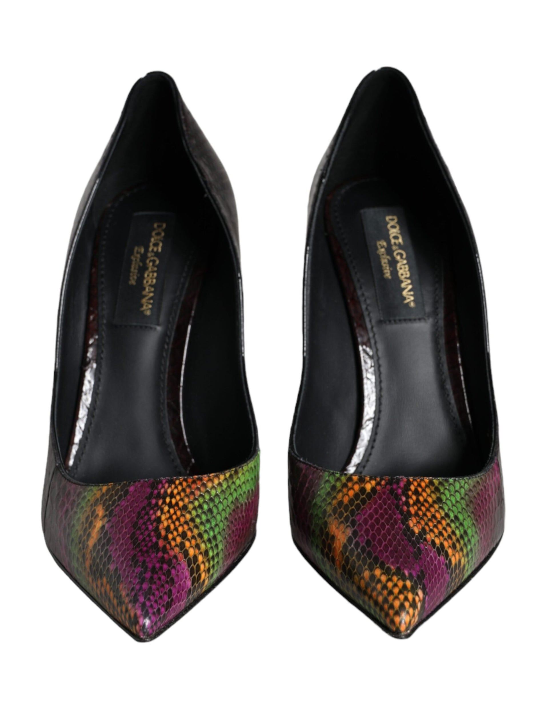 Escarpins à talons en cuir exotique multicolore Dolce &amp; Gabbana