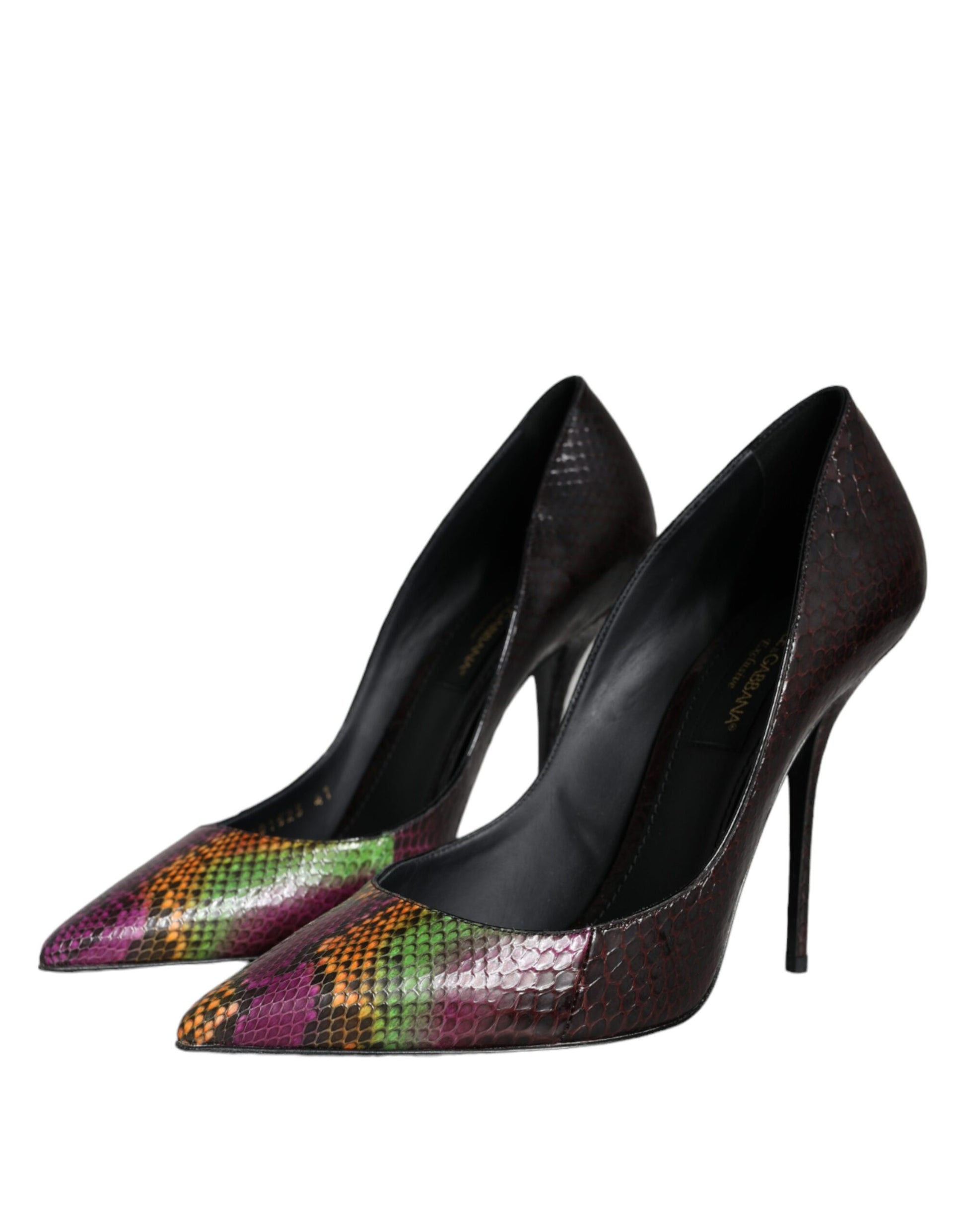 Escarpins à talons en cuir exotique multicolore Dolce &amp; Gabbana