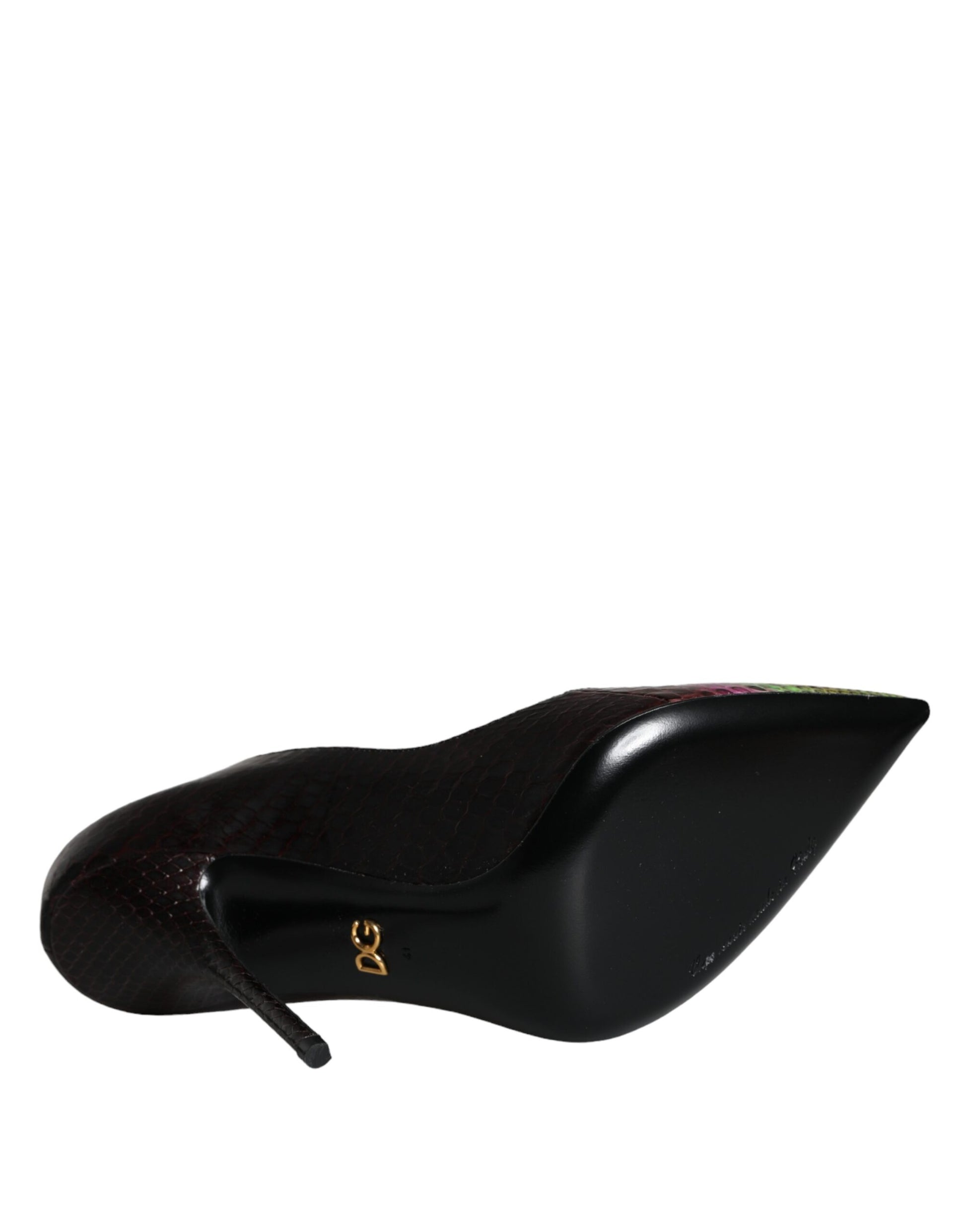 Escarpins à talons en cuir exotique multicolore Dolce &amp; Gabbana