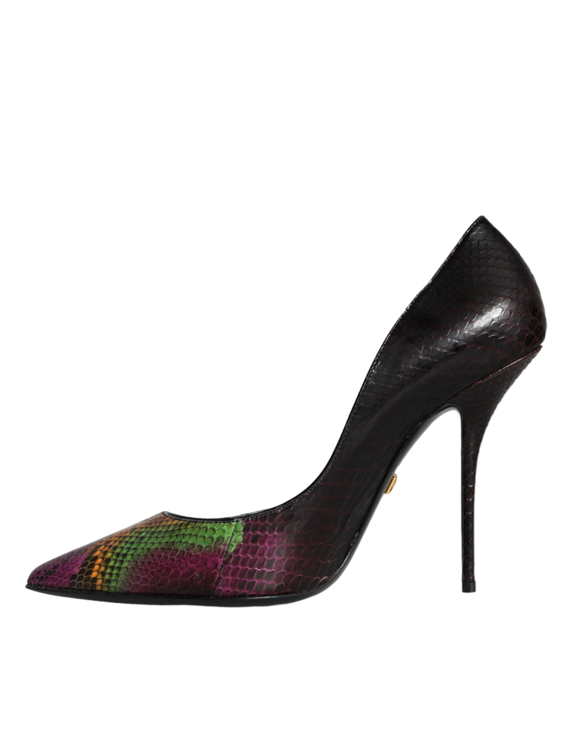 Escarpins à talons en cuir exotique multicolore Dolce &amp; Gabbana