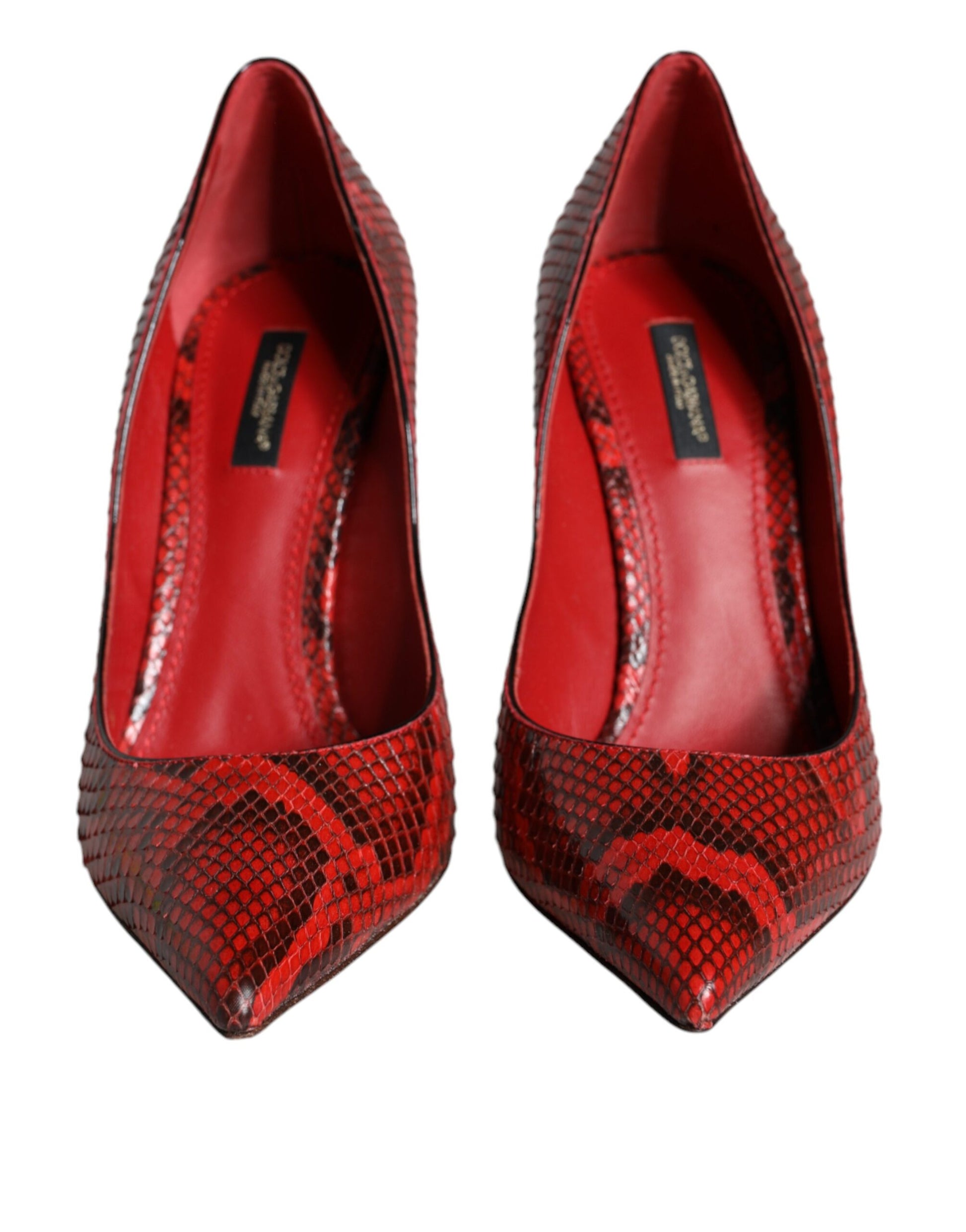 Escarpins à talons aiguilles en cuir rouge Dolce &amp; Gabbana