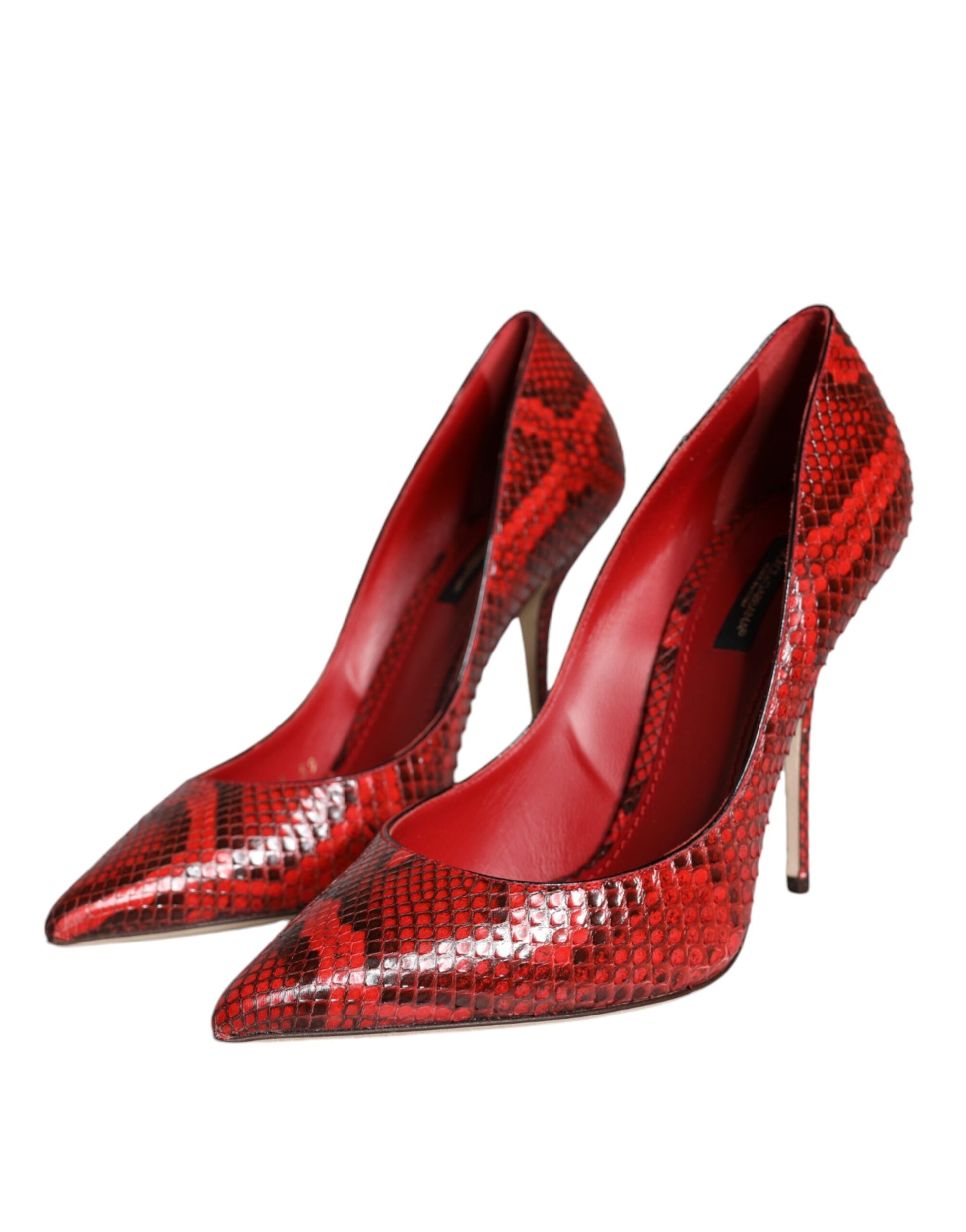 Escarpins à talons aiguilles en cuir rouge Dolce &amp; Gabbana