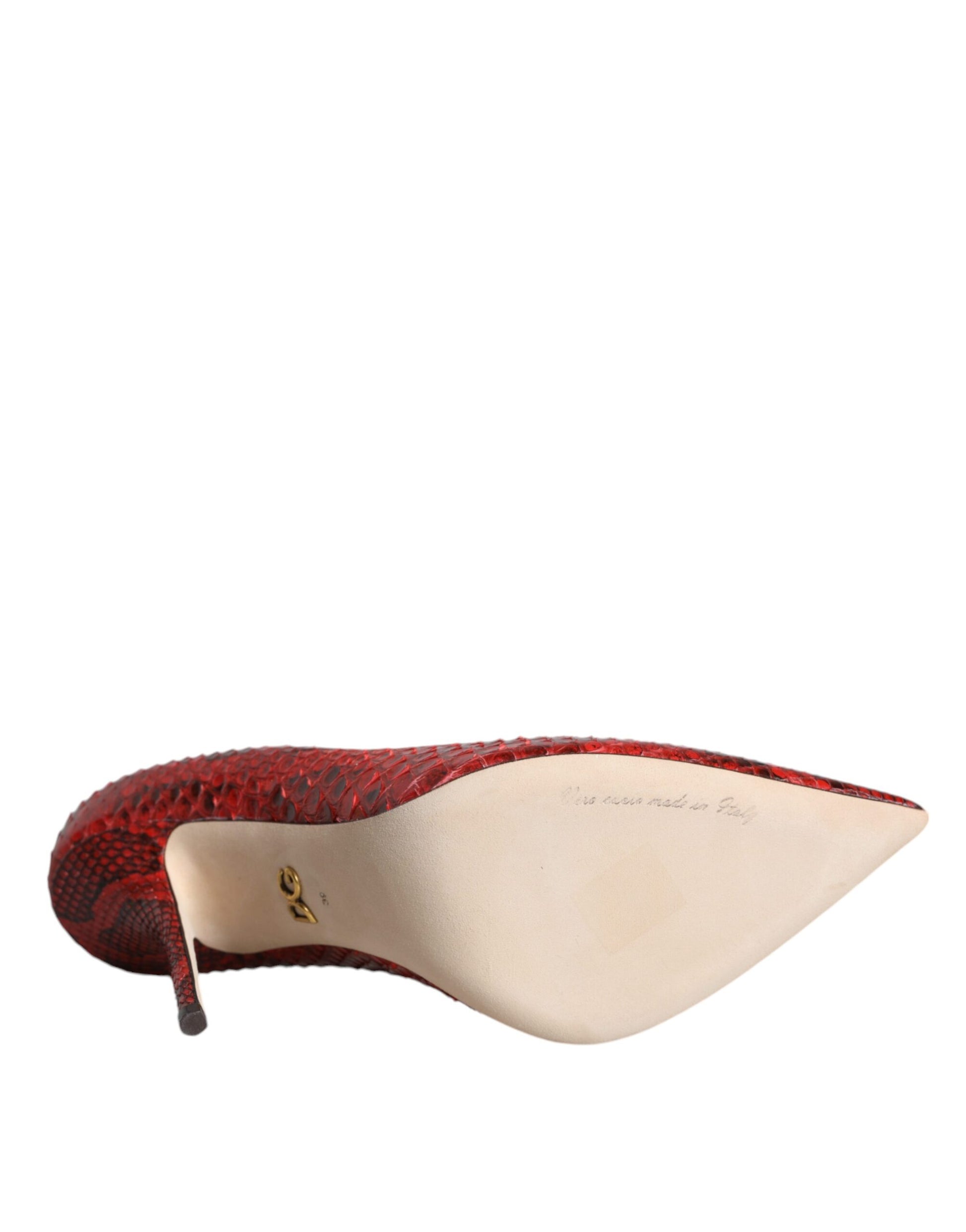 Escarpins à talons aiguilles en cuir rouge Dolce &amp; Gabbana