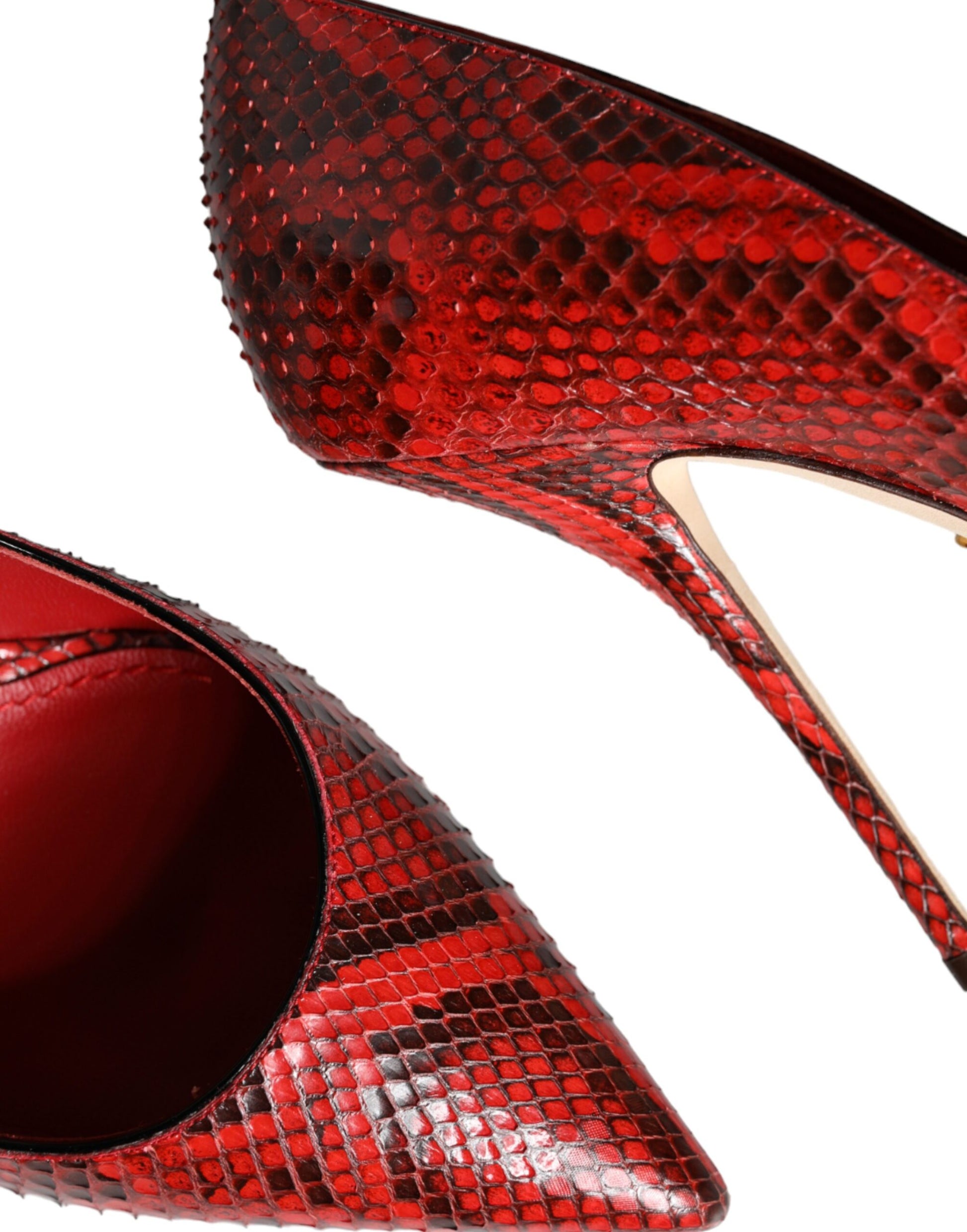 Escarpins à talons aiguilles en cuir rouge Dolce &amp; Gabbana
