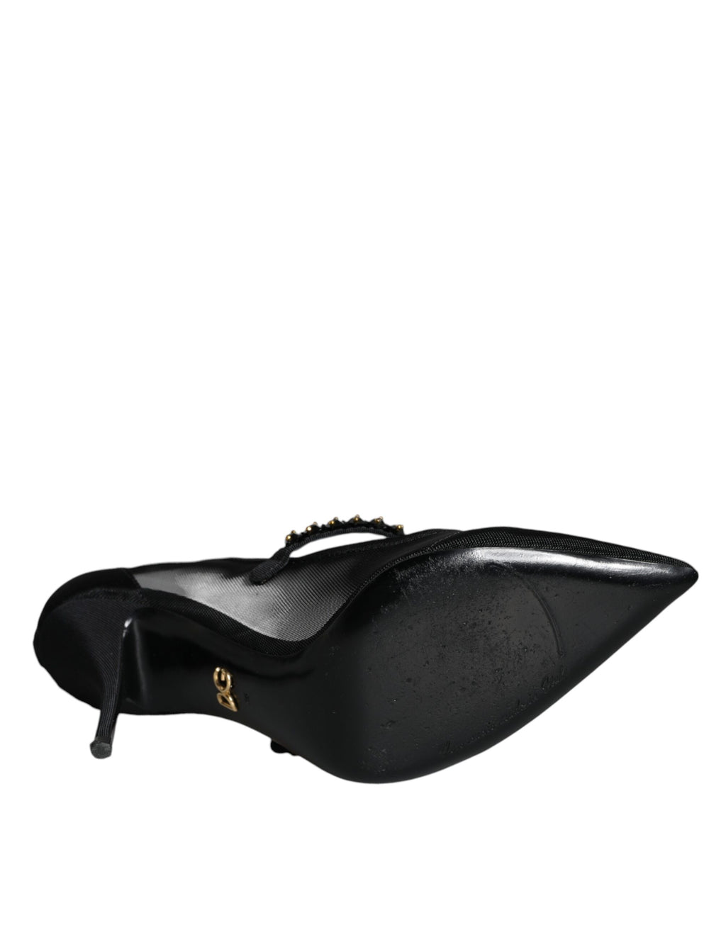 Escarpins Dolce &amp; Gabbana en maille noire Mary Jane à talons en cristal