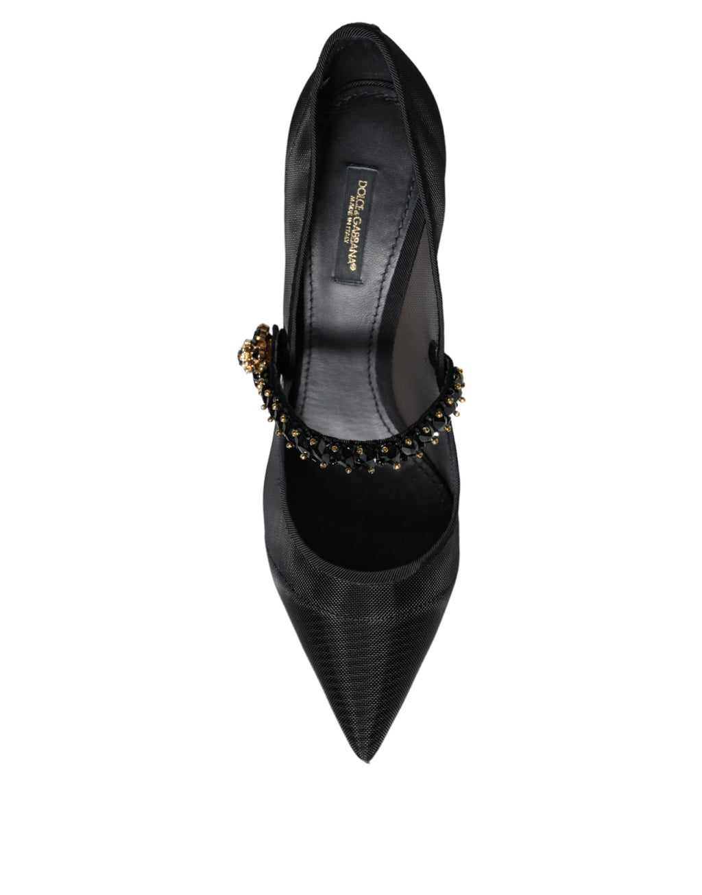 Escarpins Dolce &amp; Gabbana en maille noire Mary Jane à talons en cristal