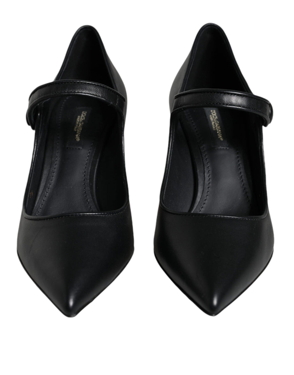 Escarpins Mary Janes en cuir noir avec logo Dolce &amp; Gabbana