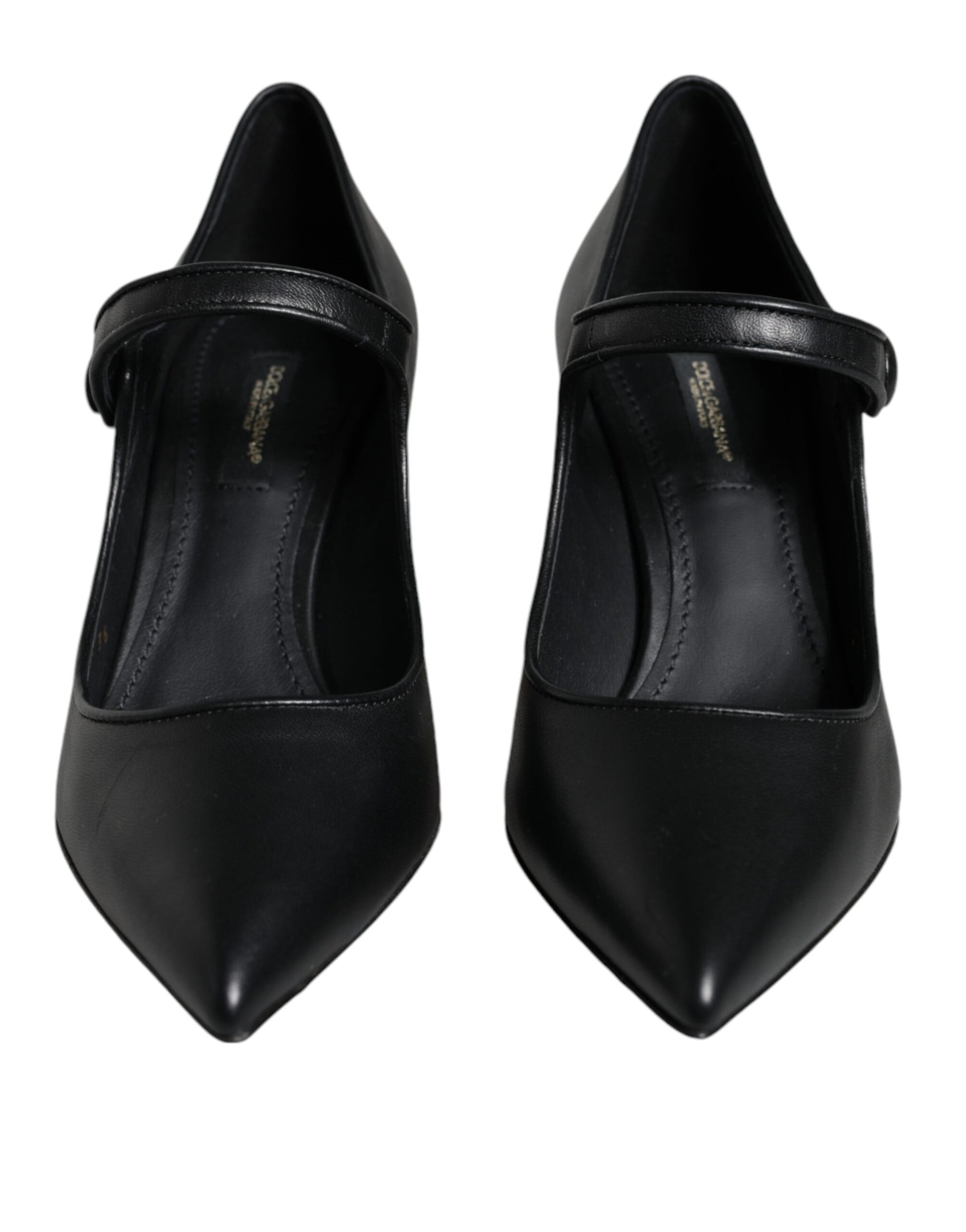Escarpins Mary Janes en cuir noir avec logo Dolce &amp; Gabbana