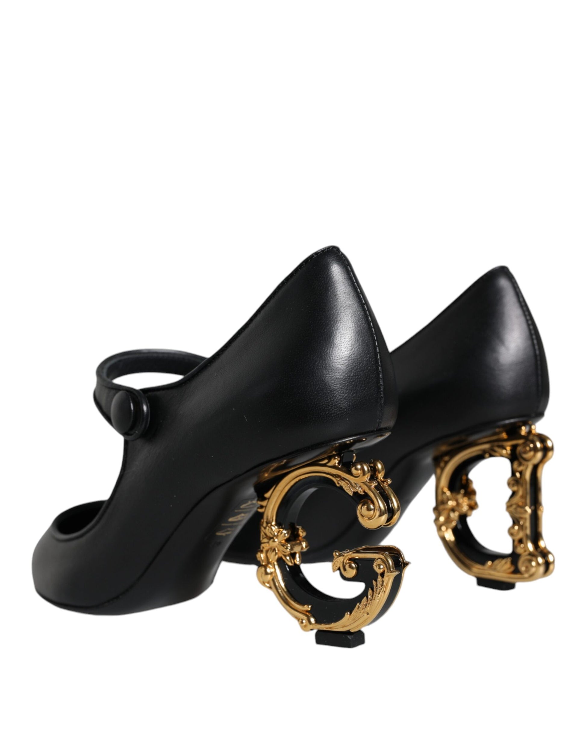 Escarpins Mary Janes en cuir noir avec logo Dolce &amp; Gabbana