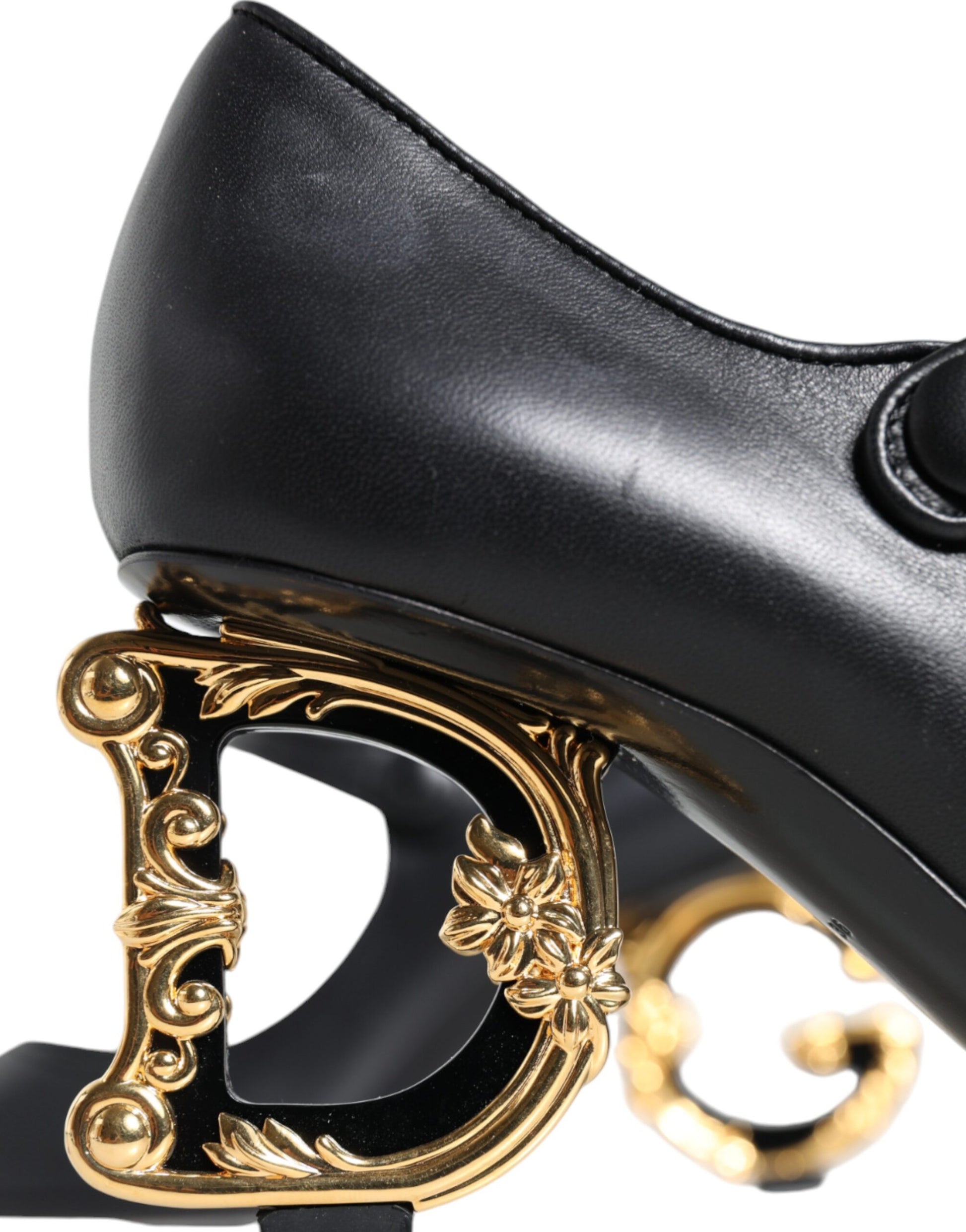 Escarpins Mary Janes en cuir noir avec logo Dolce &amp; Gabbana