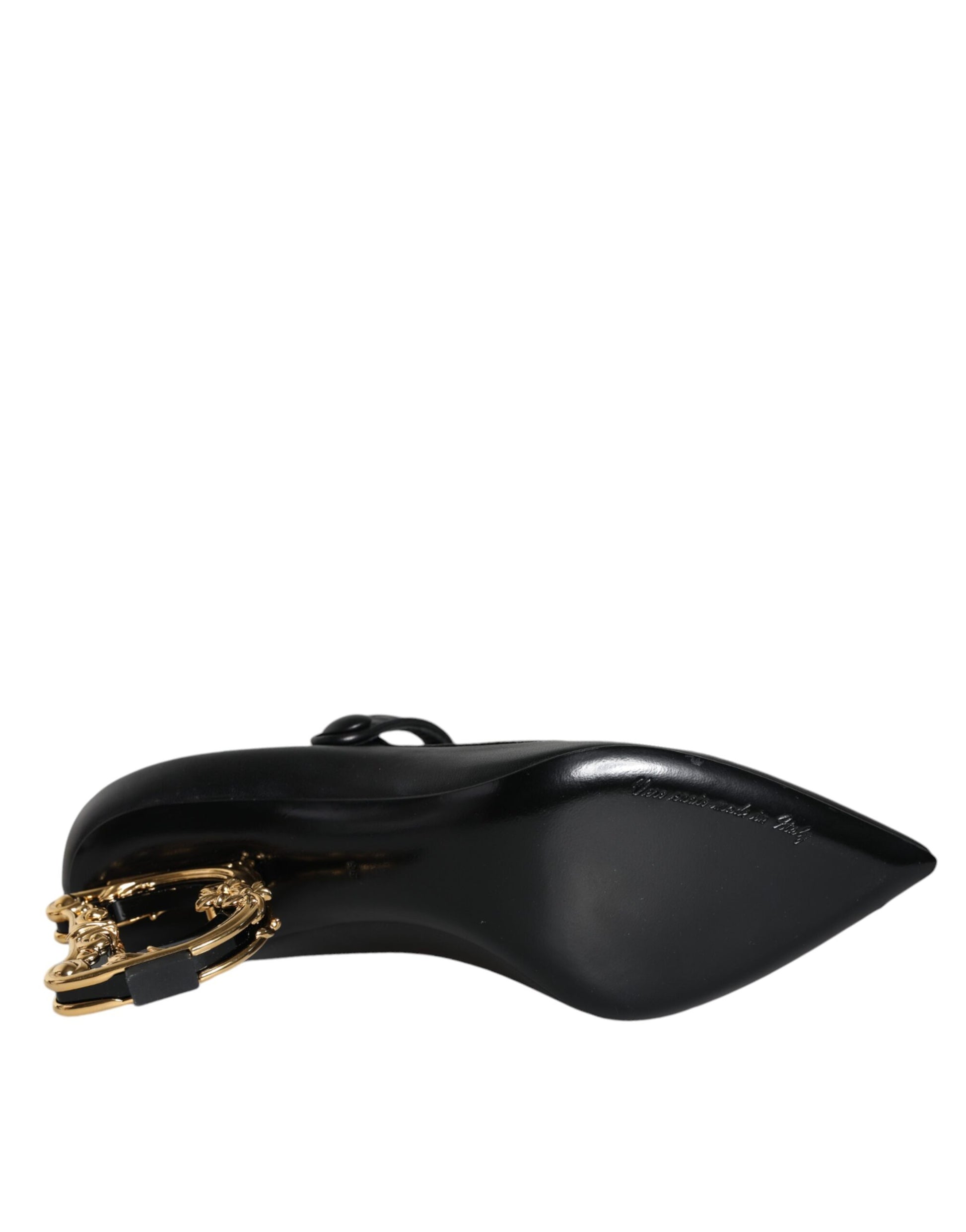 Escarpins Mary Janes en cuir noir avec logo Dolce &amp; Gabbana