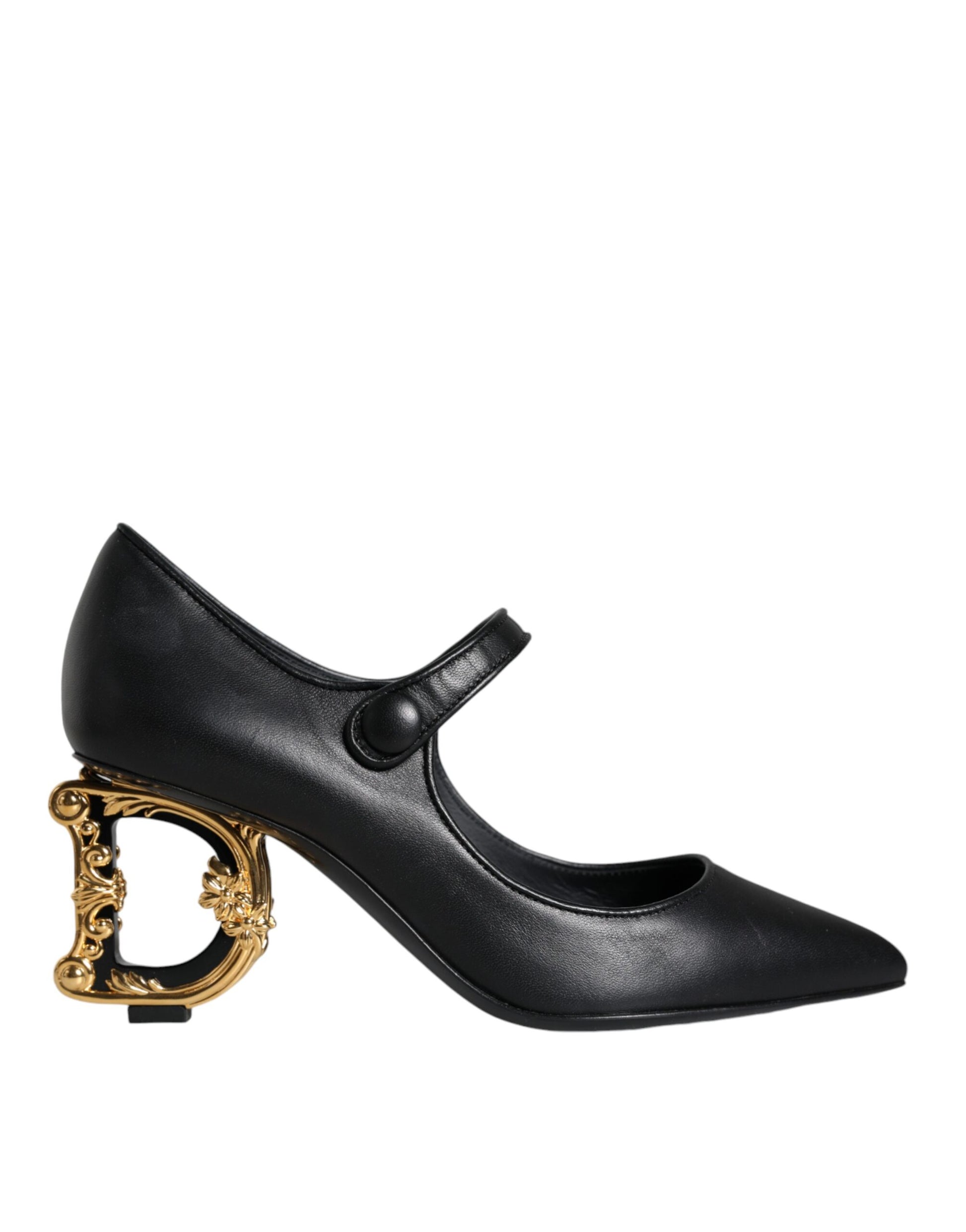 Escarpins Mary Janes en cuir noir avec logo Dolce &amp; Gabbana
