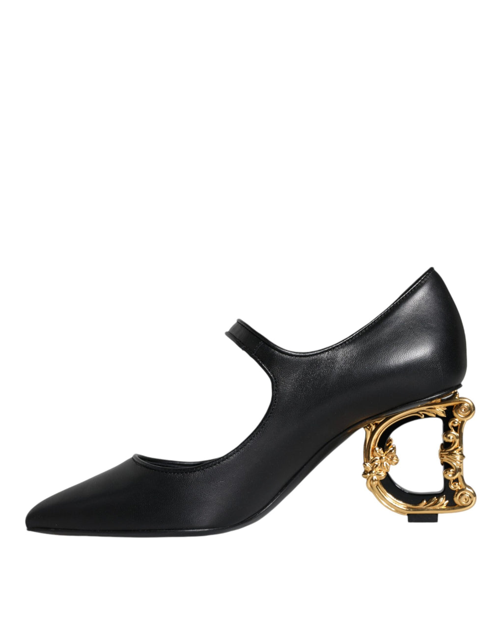 Escarpins Mary Janes en cuir noir avec logo Dolce &amp; Gabbana